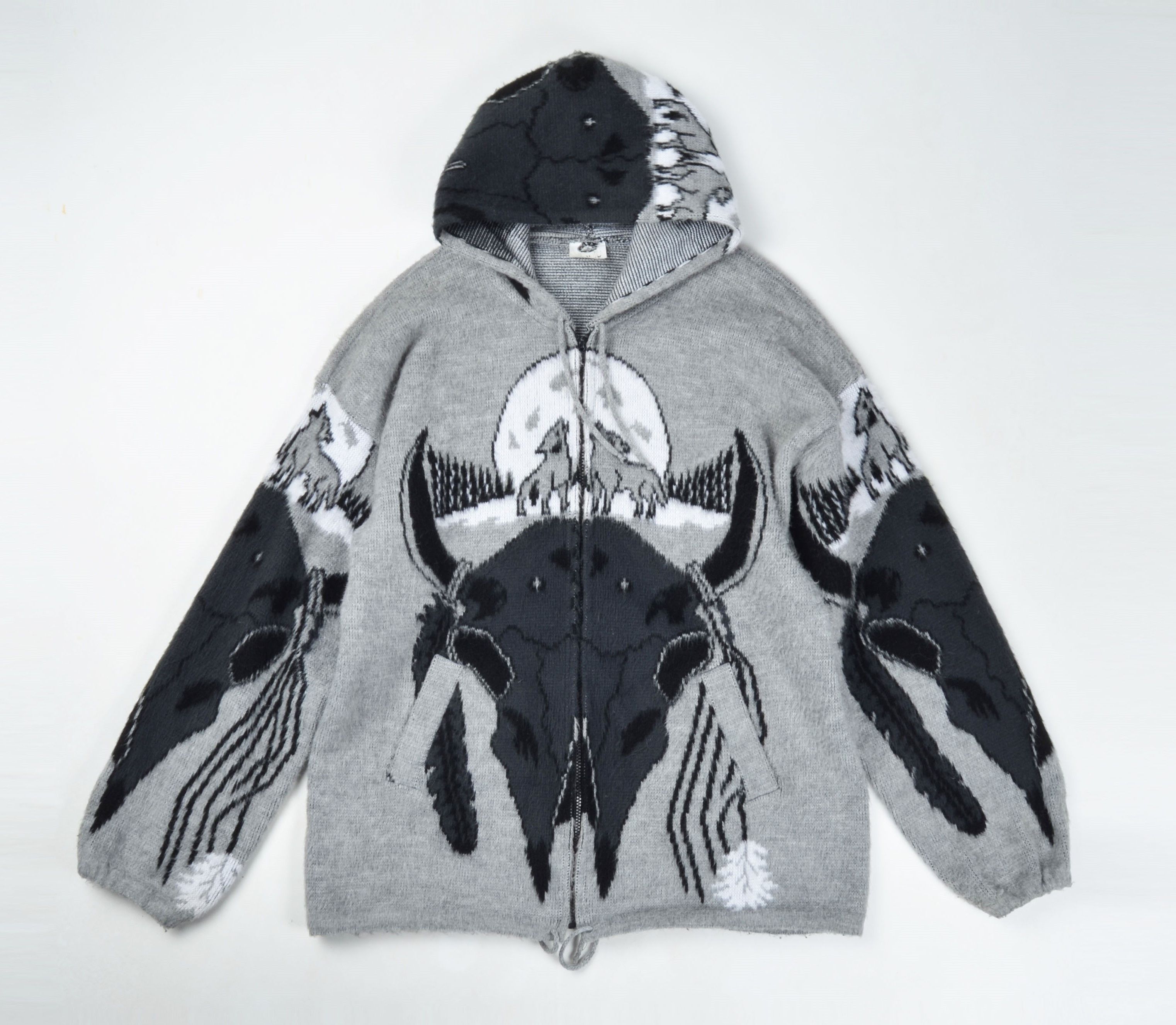 Native × Vintage Vintage Native American Wolf Warm Hoody Coat Size US XL / EU 56 / 4 - 1 Thumbnail