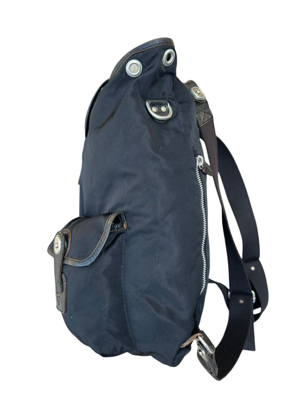 Felisi Vintage Felisi Italy Distress Hybrid Nylon Leather Backpack Size ONE SIZE - 15 Thumbnail