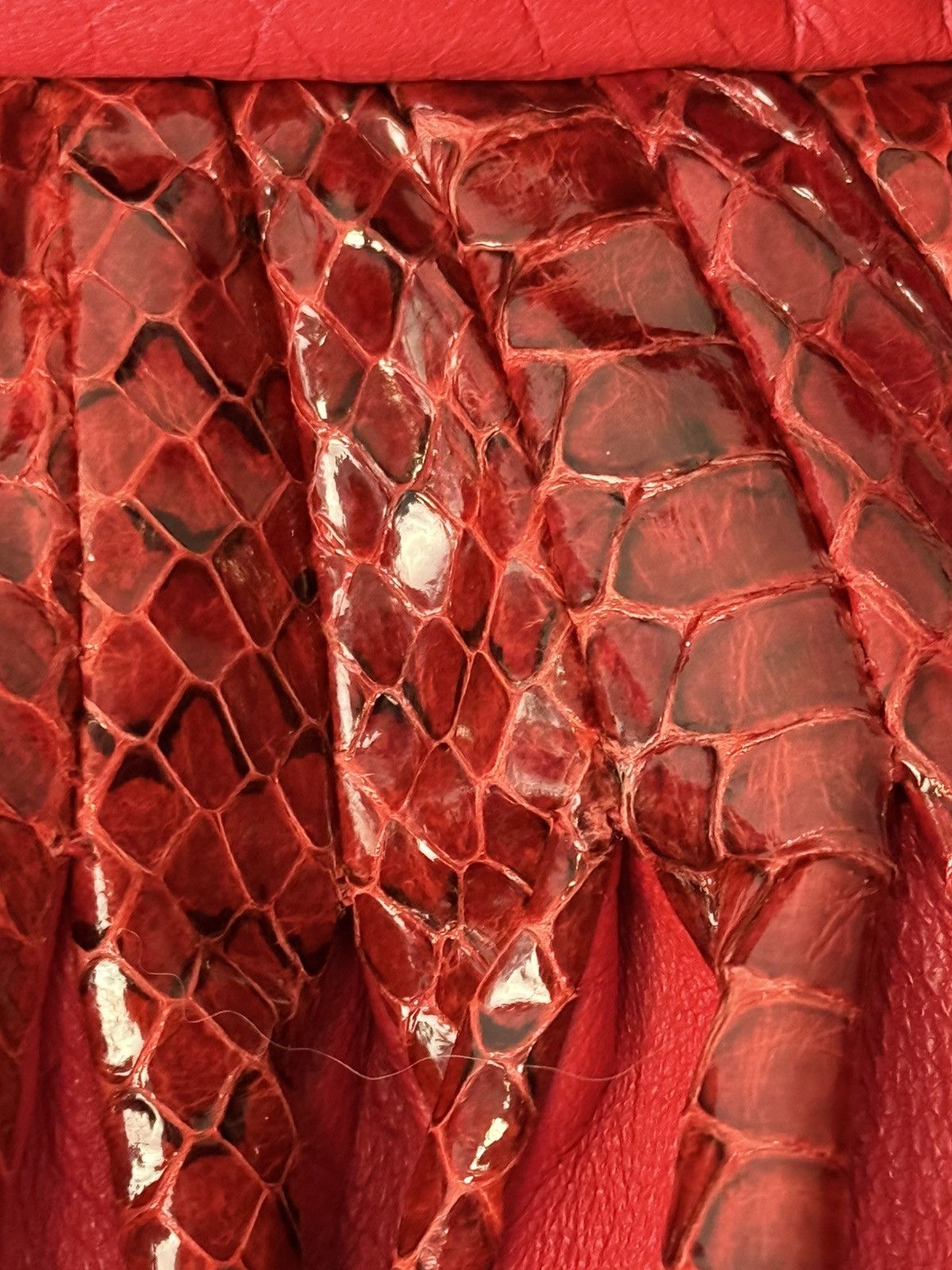 Vintage Vintage Vera Pelle Snake Skin Leather Red Jacket 80s MJ Size US L / EU 52-54 / 3 - 12 Thumbnail
