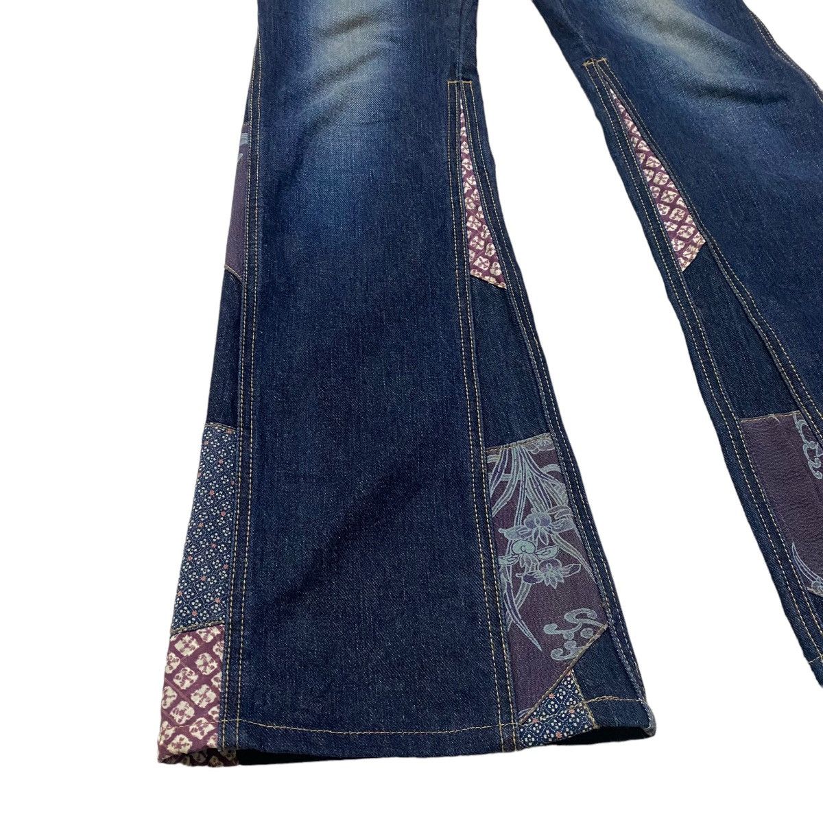 Japanese Brand SCANDAL COWBOY Denim Super Flare Patchwork Jeans Size US 28 / EU 44 - 8 Thumbnail