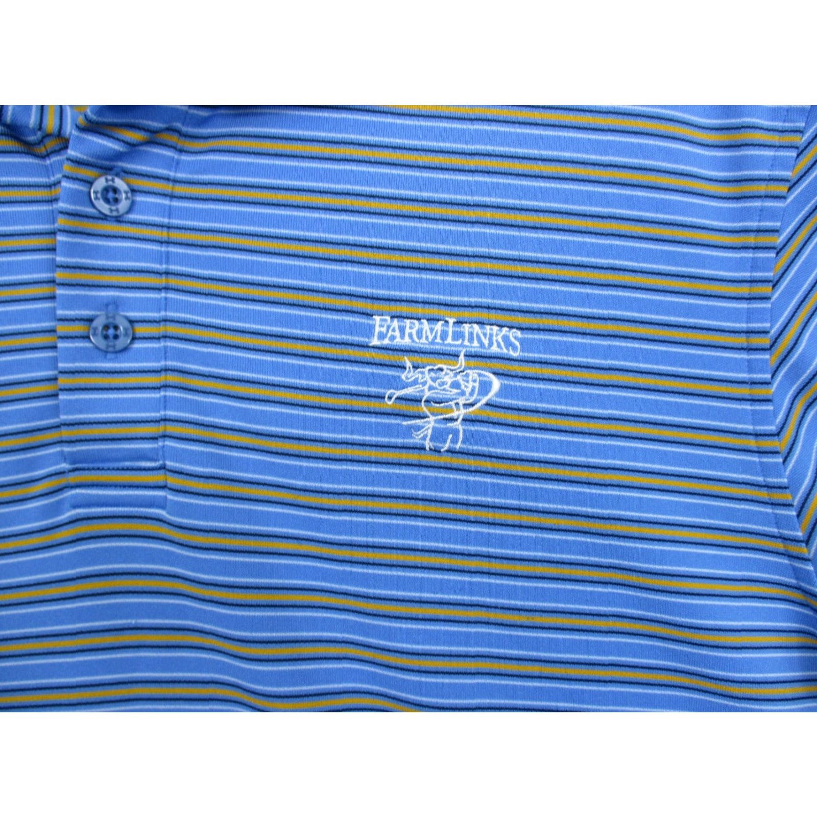 Under Armour Under Armour Polo Shirt Mens L Blue Stripe Embroidered Logo Golf Classic Short Sleeve breathable Polyester Blend Knit Button Collared Size US L / EU 52-54 / 3 - 2 Thumbnail