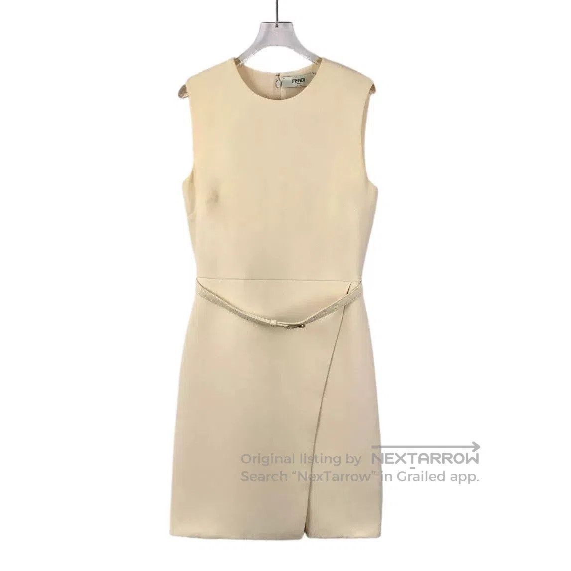 Fendi Fendi Beige Belted Wool Sleeveless Dress. Size S / US 4 / IT 40 - 1 Thumbnail