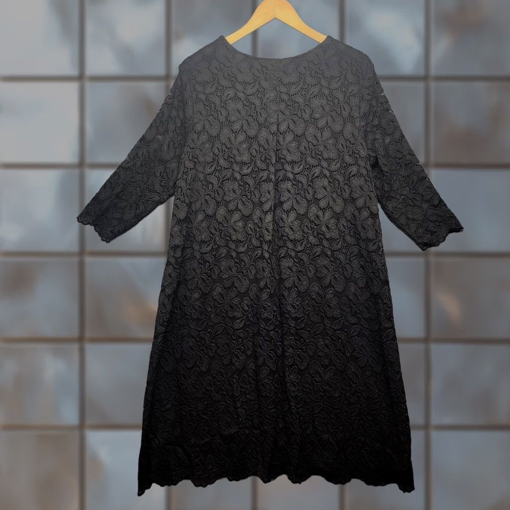 J. Jill J.Jill Wearever Black Lace Dress 3/4 Sleeve Knit Womens 1X Shift Size XL / US 12-14 / IT 48-50 - 1 Thumbnail