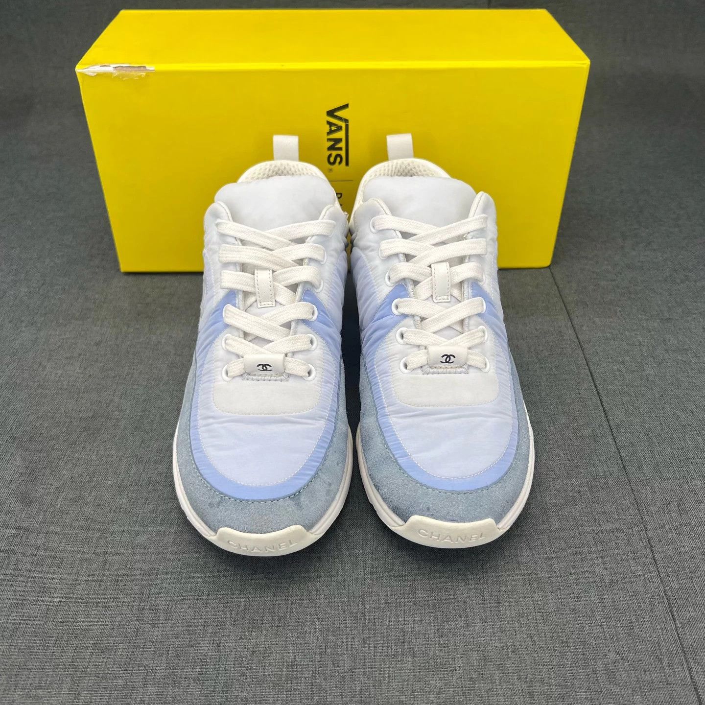 Chanel Chanel Double C White & Blue Sneakers 36.5 99 New Size US 5.5 / IT 35.5 - 7 Thumbnail