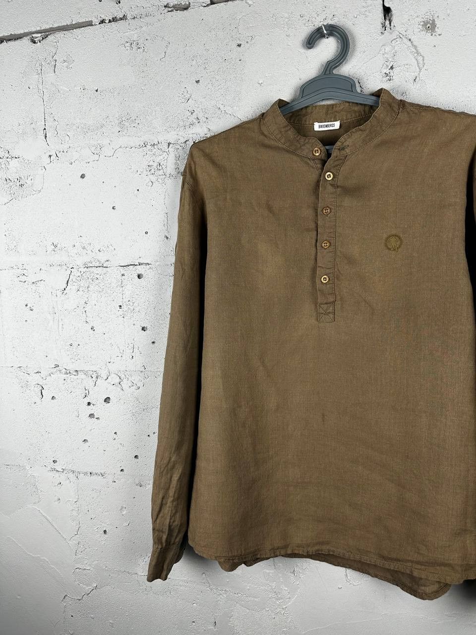 Dirk Bikkembergs Vintage Bikkembergs Linen Brown Collar Logo Shirt Size XXL Size US XXL / EU 58 / 5 - 3 Thumbnail
