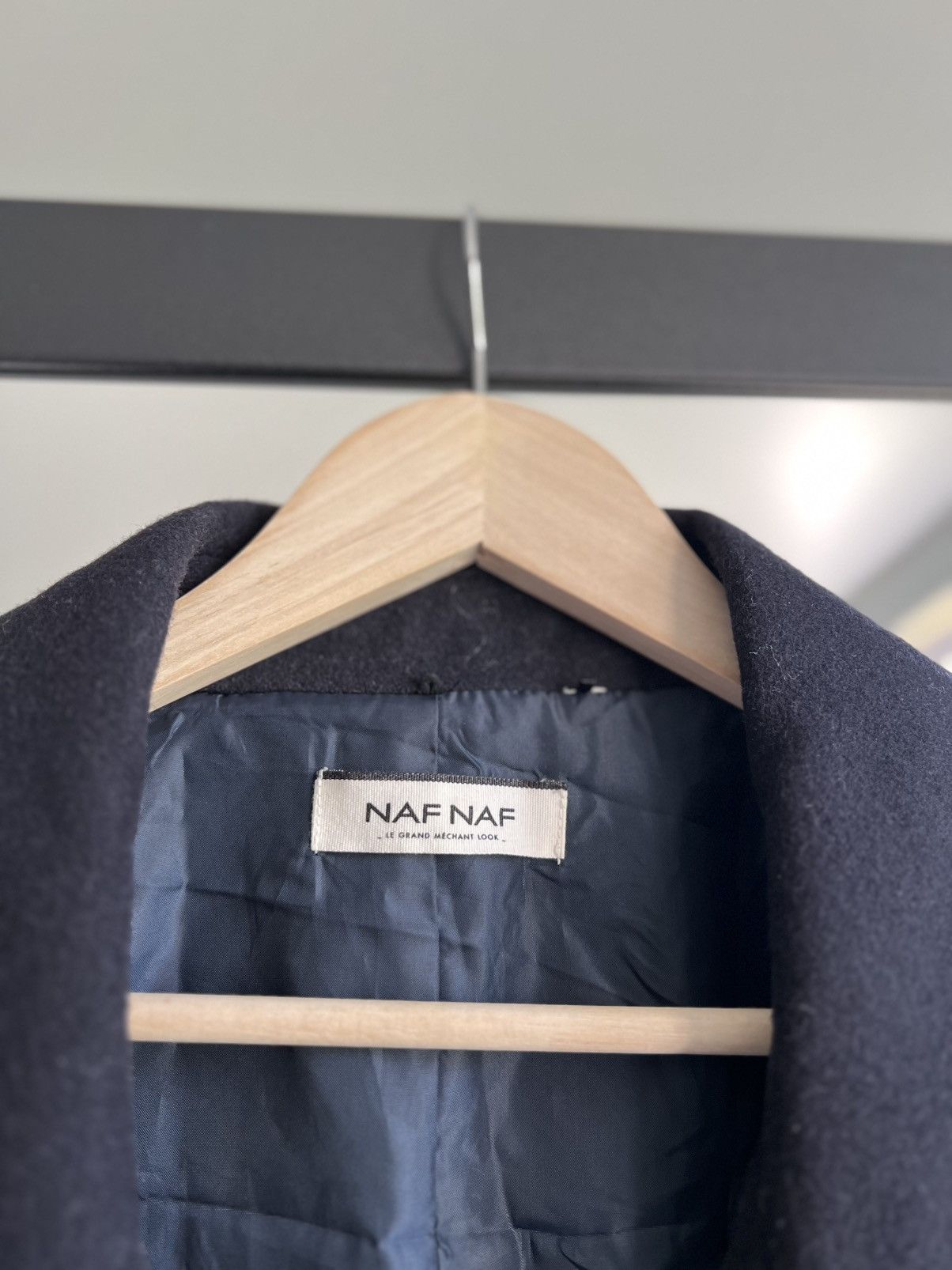 Designer Naf Naf Vintage Lana Wool Coat Size M / US 6-8 / IT 42-44 - 3 Thumbnail
