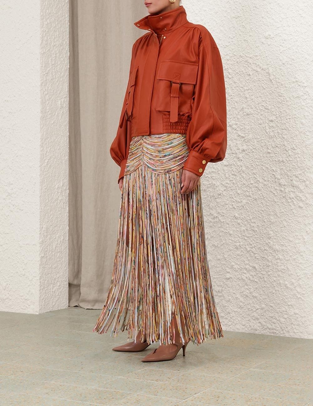 Zimmermann oc11z0925 Pavilion Rouleaux Maxi Skirt in Multicolor Size 30" / US 8 / IT 44 - 3 Thumbnail