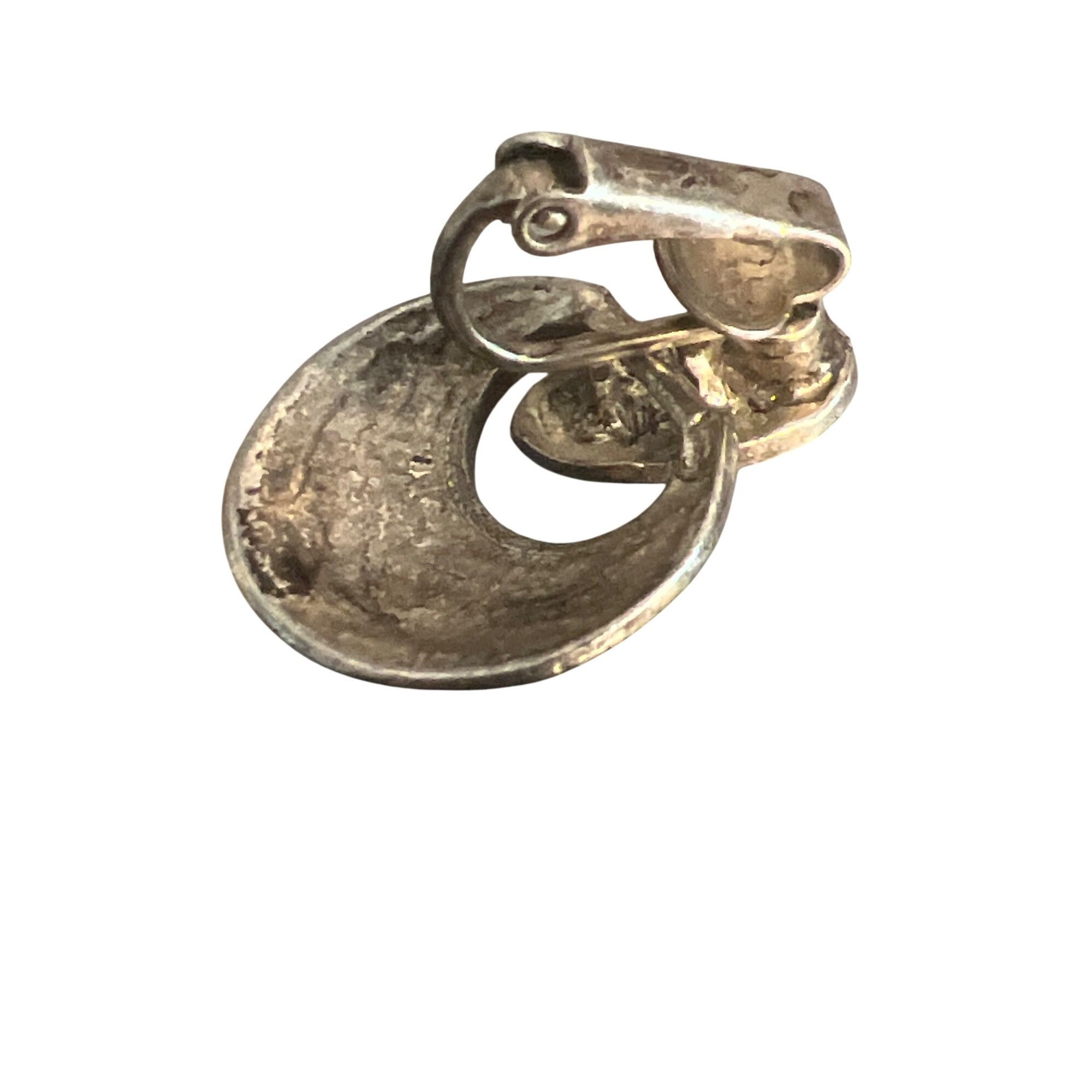 Other Vintage Silver Tone Clip On Doorknocker Earrings Textured Li Size ONE SIZE - 4 Thumbnail