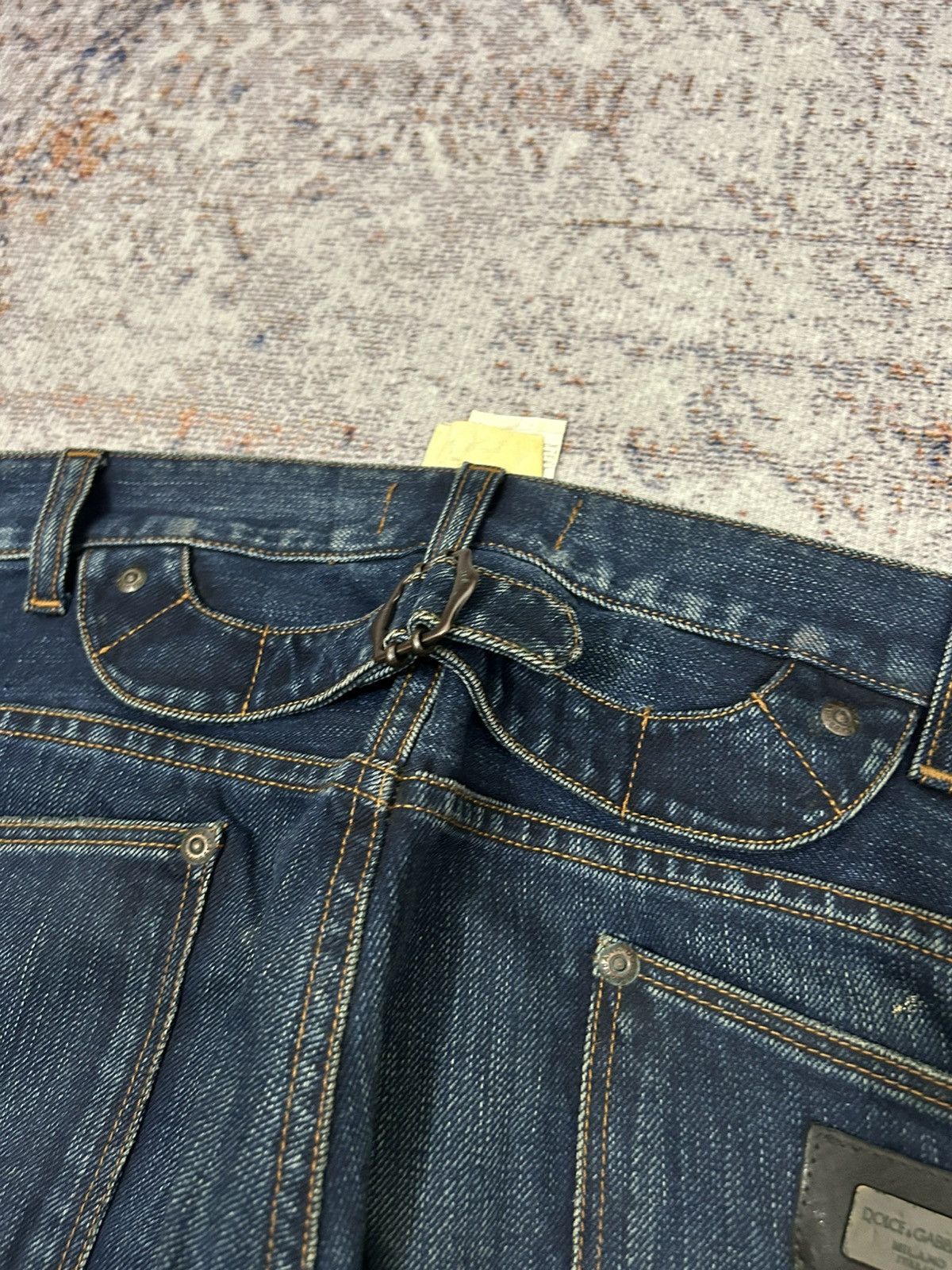 Dolce & Gabbana Dolce & Gabana Buckle Back Distressed Paint Denim Size US 34 / EU 50 - 10 Thumbnail