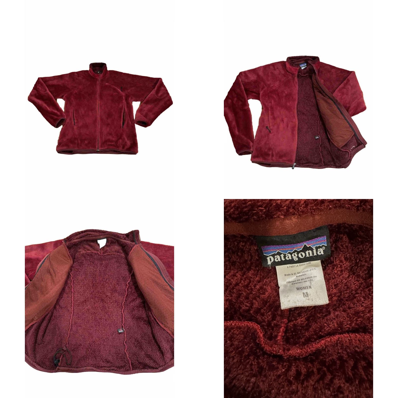 Patagonia VINTAGE Patagonia Jacket Women Med Maroon R4 Regulator Full Zip Deep Pile Polartec Jacket Women Medium Red 90s Outdoor Winter Fall Spring Womens Size M / US 6-8 / IT 42-44 - 8 Thumbnail