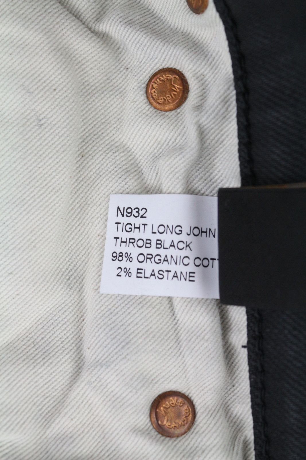 Nudie Jeans TIGHT LONG JOHN W28/L30 Throb Black Coated Jeans 86091 Size US 28 / EU 44 - 8 Thumbnail