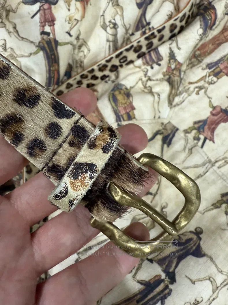Junya Watanabe Junya Watanabe size 75-95 Leopard Print Horsehair Belt Size ONE SIZE - 3 Thumbnail