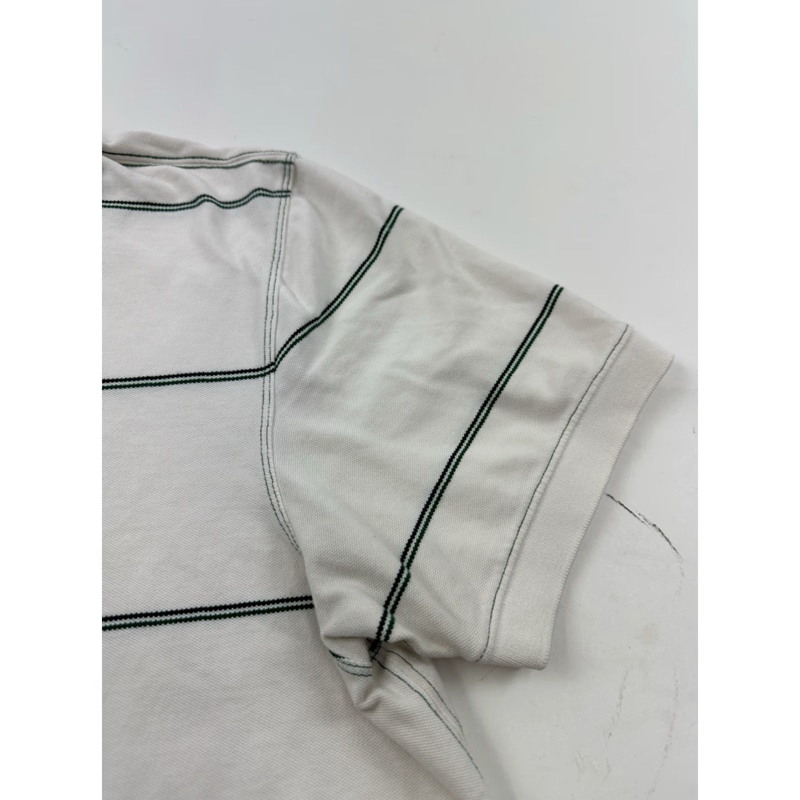 Banana Republic Banana Republic Shirt Polo Mens XL White Striped Fitted Short Sleeve Standard Size US XL / EU 56 / 4 - 2 Thumbnail