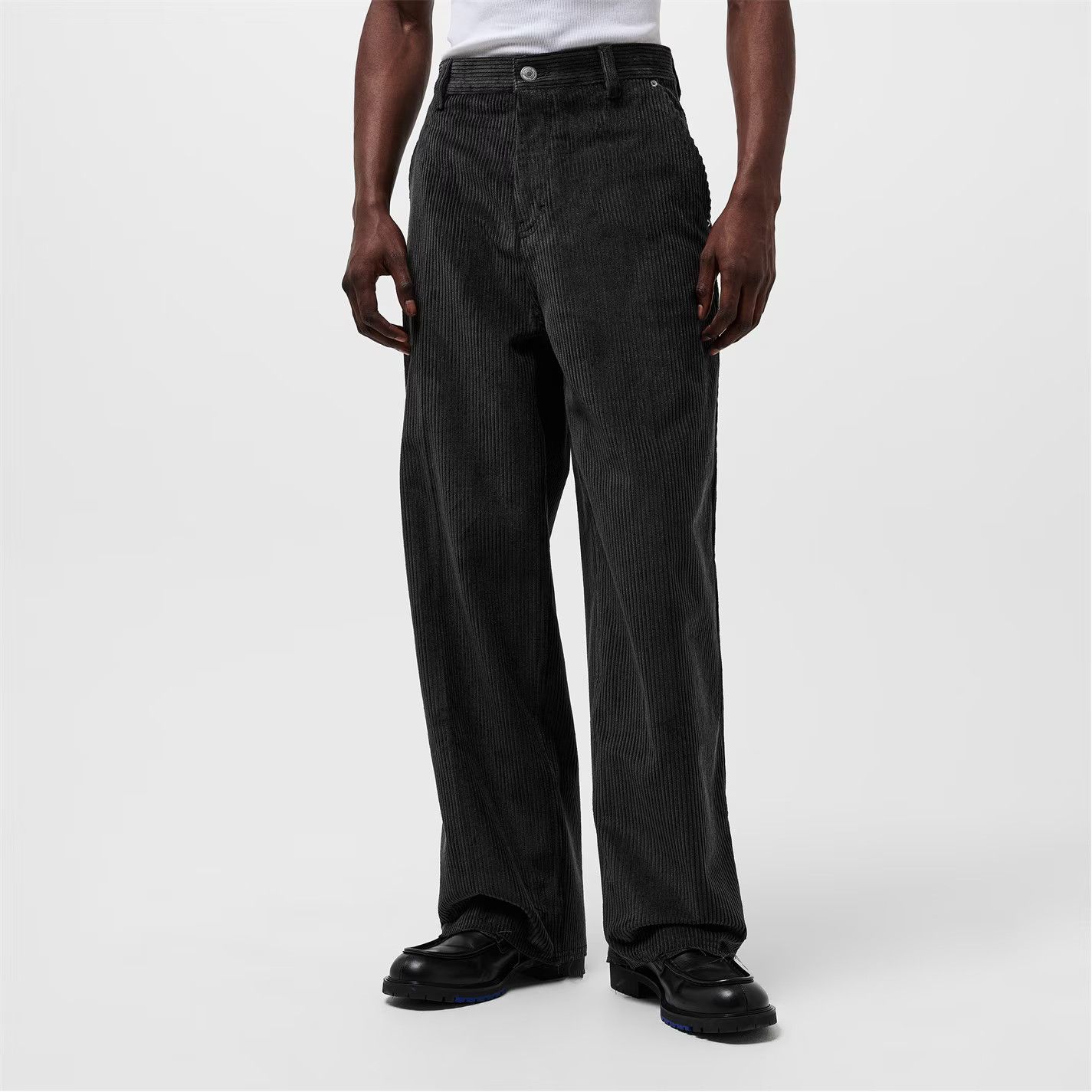 AMI o1g2r1mq0326 Textured Straight Leg Trousers in Anthracite Size US 36 / EU 52 - 3 Thumbnail