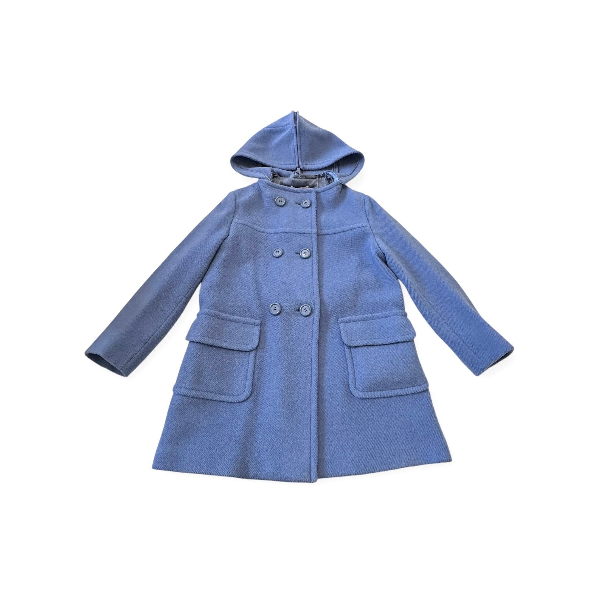 Prada Prada Blue Wool Double Breasted Coat, Size 46 Italy, Hooded Size L / US 10 / IT 46 - 1 Thumbnail