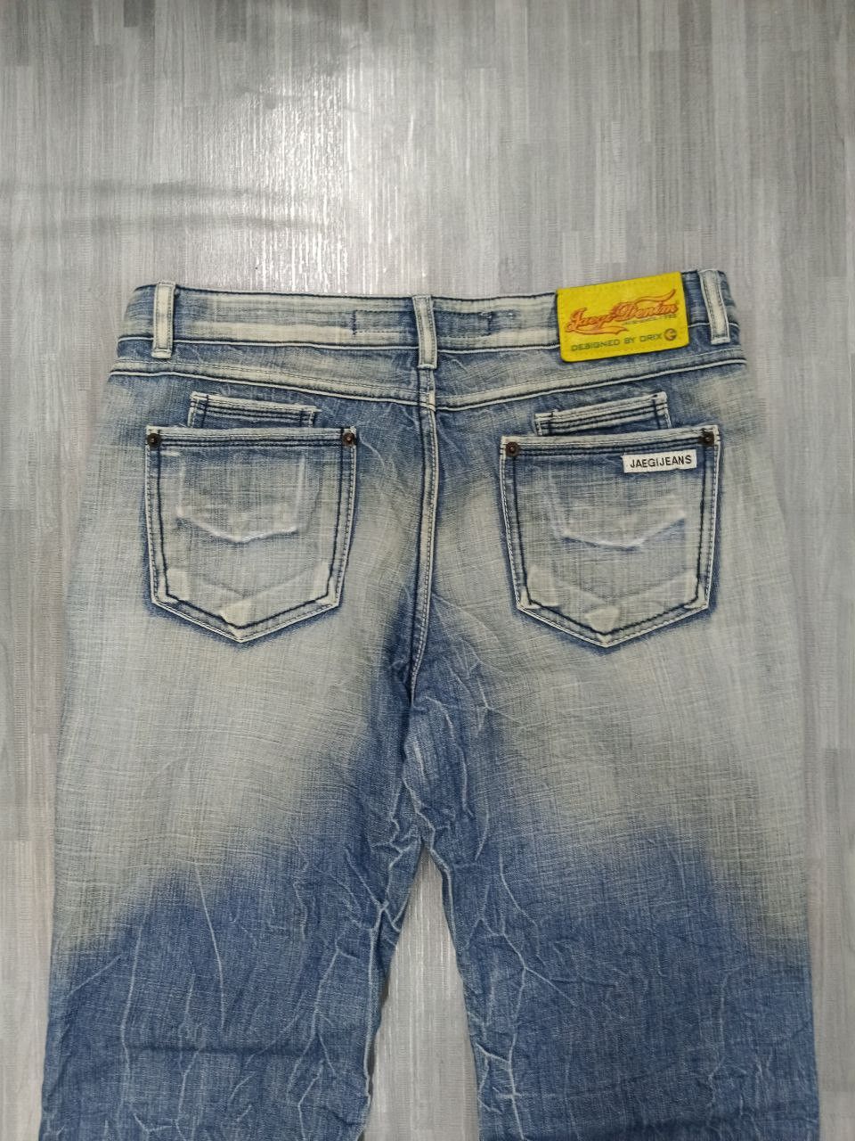Japanese Brand 🔥INSANE 90s FLARE SICK JAEGI DENIM PANTS Size US 29 - 5 Thumbnail