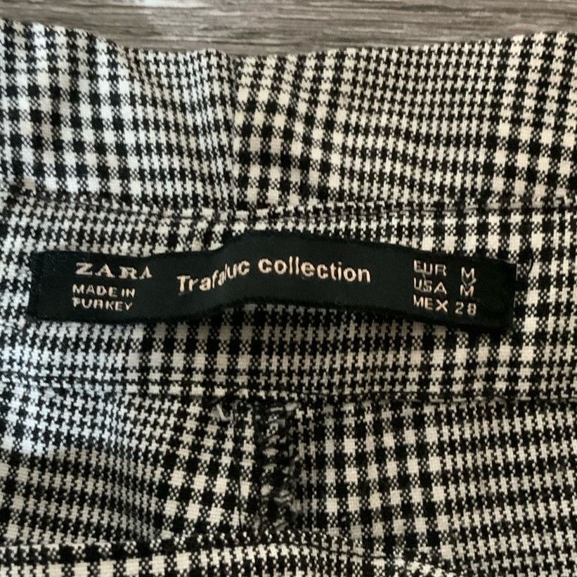 Zara Zara Trafaluc Collection Paperbag Black and White Plaid Pant Size 28" / US 6 / IT 42 - 3 Thumbnail