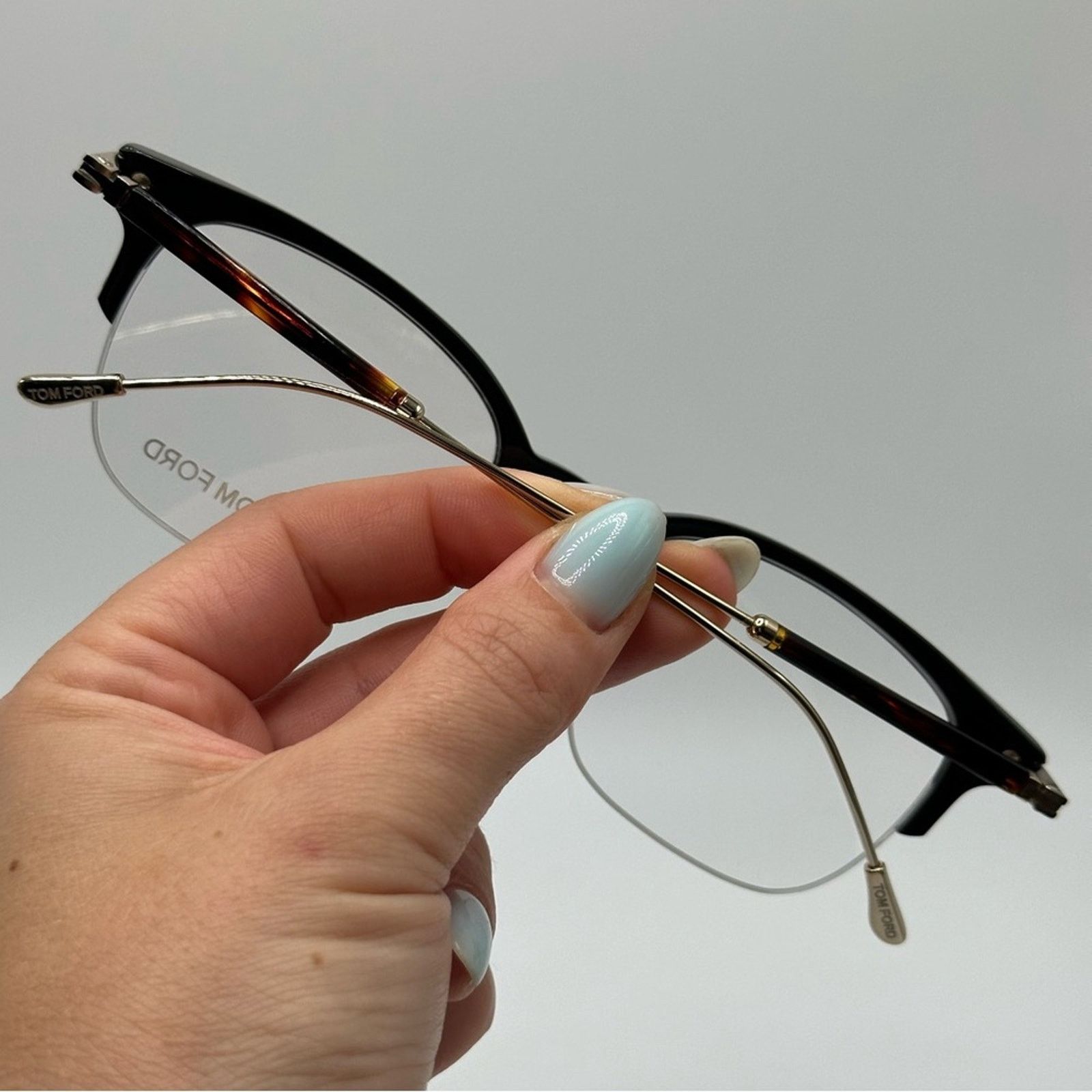 Tom Ford BRAND NEW TOM FORD FT5645-D/O 001 Black Gold Eyeglasses Size ONE SIZE - 7 Thumbnail