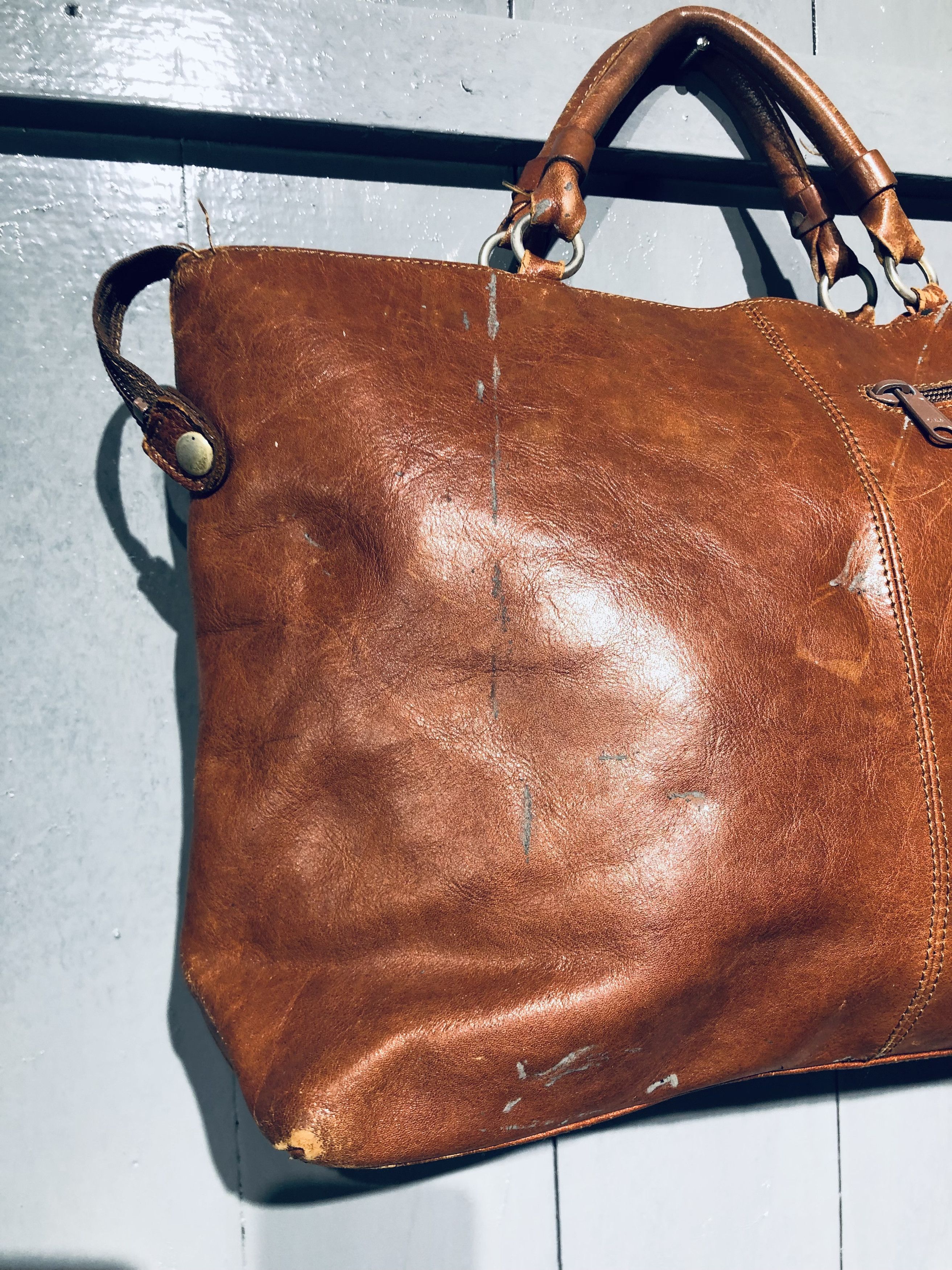 Genuine Leather × Leather JAPANESE STREEWEAR FASHION STYLE LEATHER HANDCARRY BAG Size ONE SIZE - 4 Thumbnail