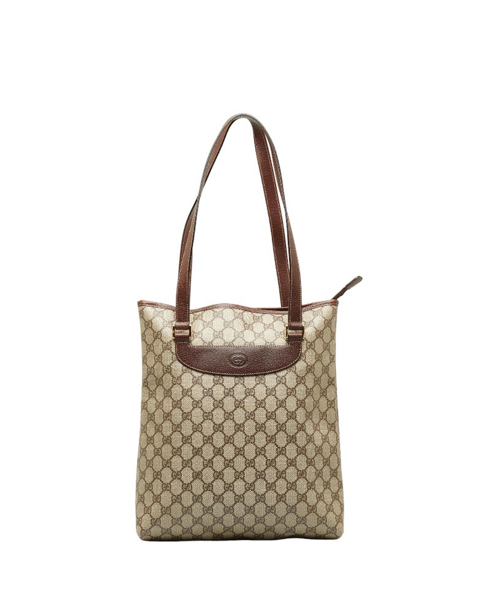 image of Authentic Gucci GG Supreme Tote Bag In Excellent Condition in Brown, Women's