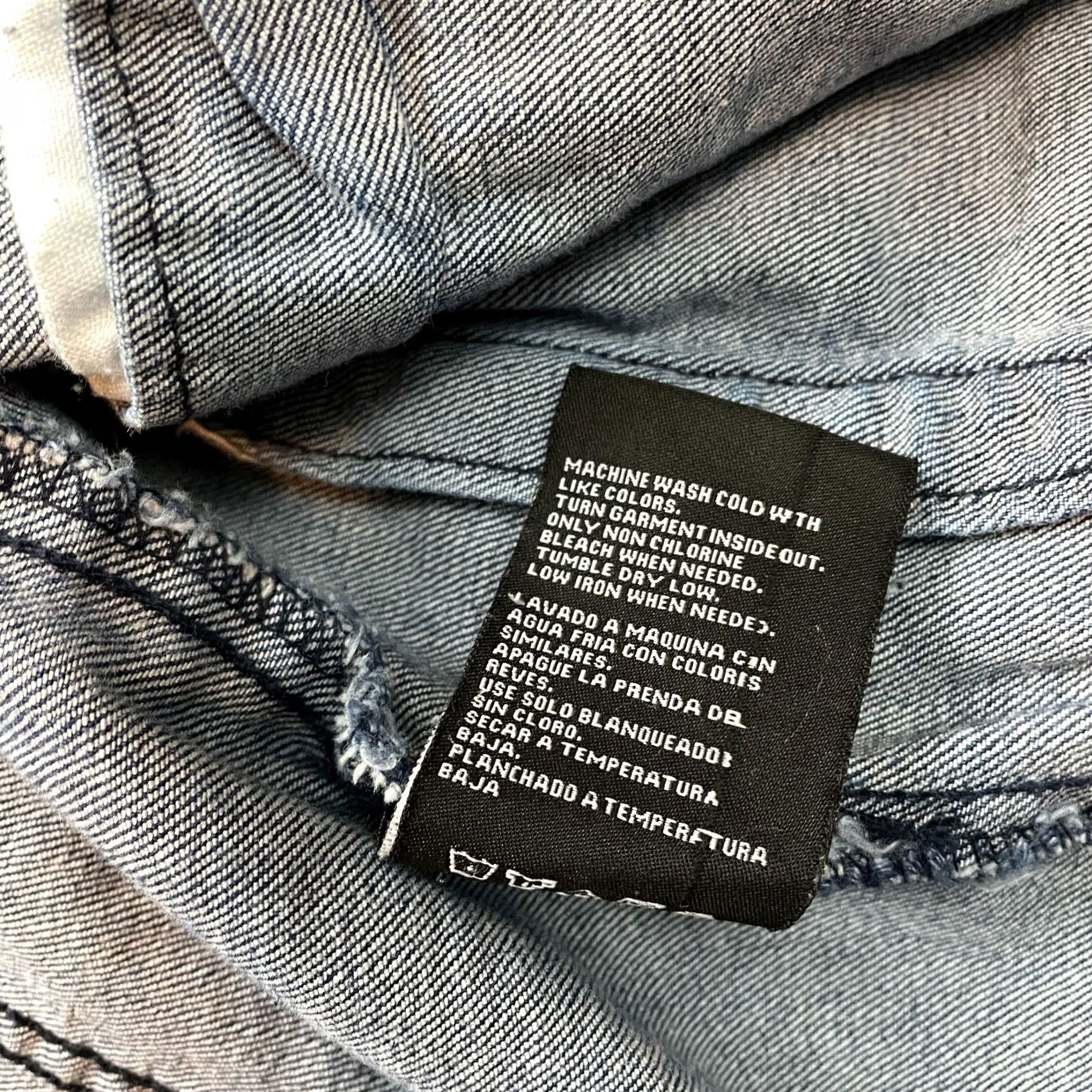 Vintage XRAY Jacket Mens M Blue Denim Distressed Patch Button Up Short Sleeve? (adjust to avoid extra words) Size US 31 - 6 Thumbnail