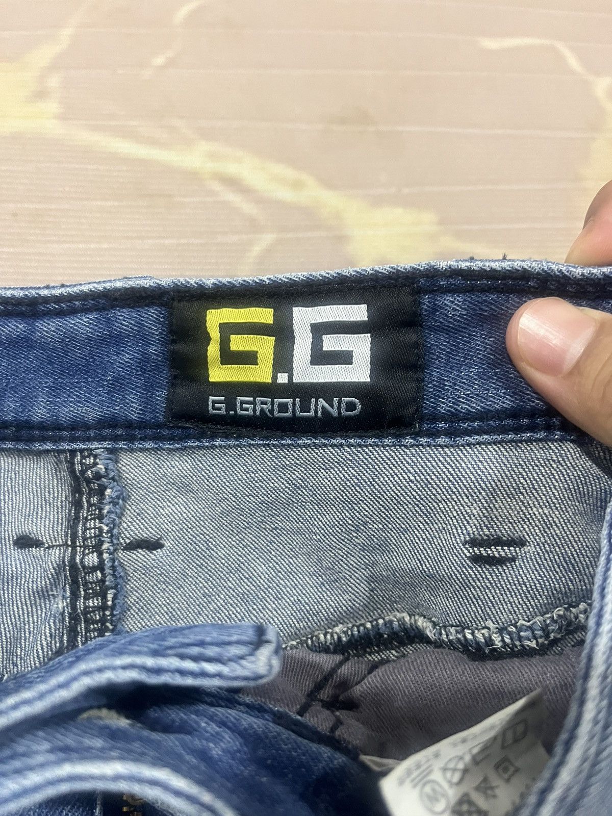 Japanese Brand G.Ground Cargo Denim Jeans Distressed Repair Streetwear Size US 28 / EU 44 - 8 Thumbnail