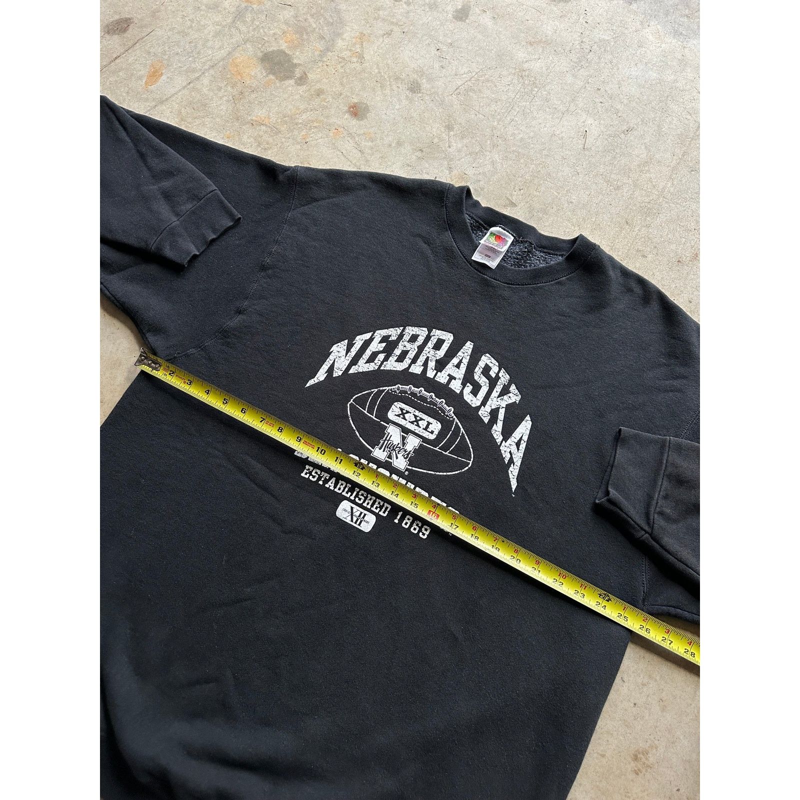 Fruit Of The Loom × Vintage Vintage Nebraska Cornhuskers Blackshirts 90s Sweatshirt 2XL Size US XXL / EU 58 / 5 - 4 Thumbnail