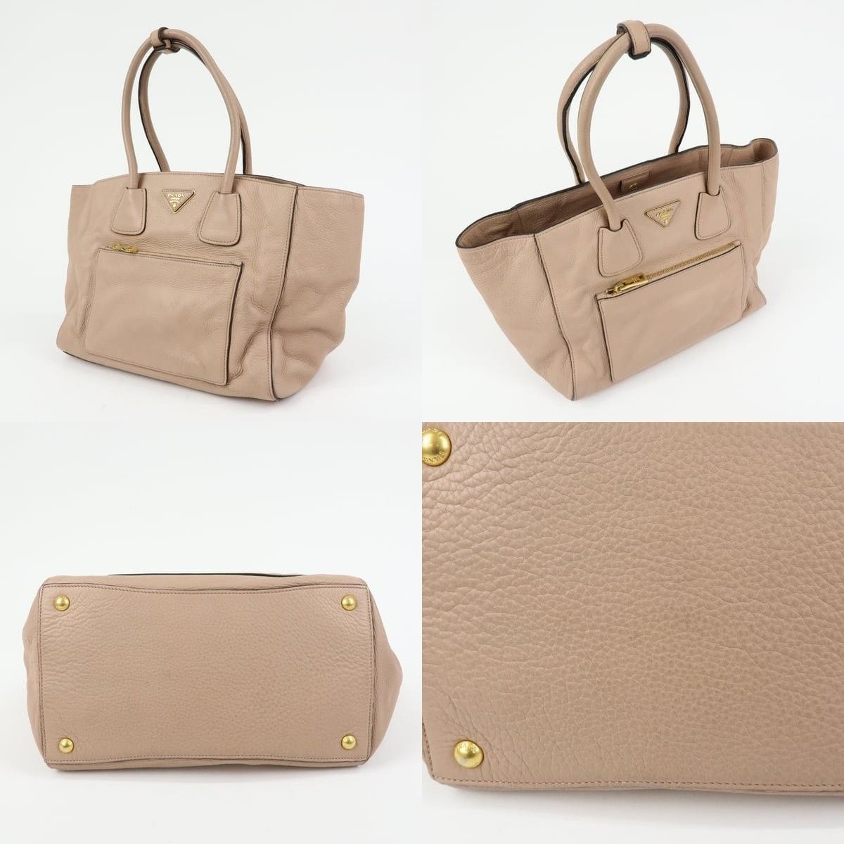 Prada Prada Vitello Daino Tote Beige Size ONE SIZE - 3 Thumbnail