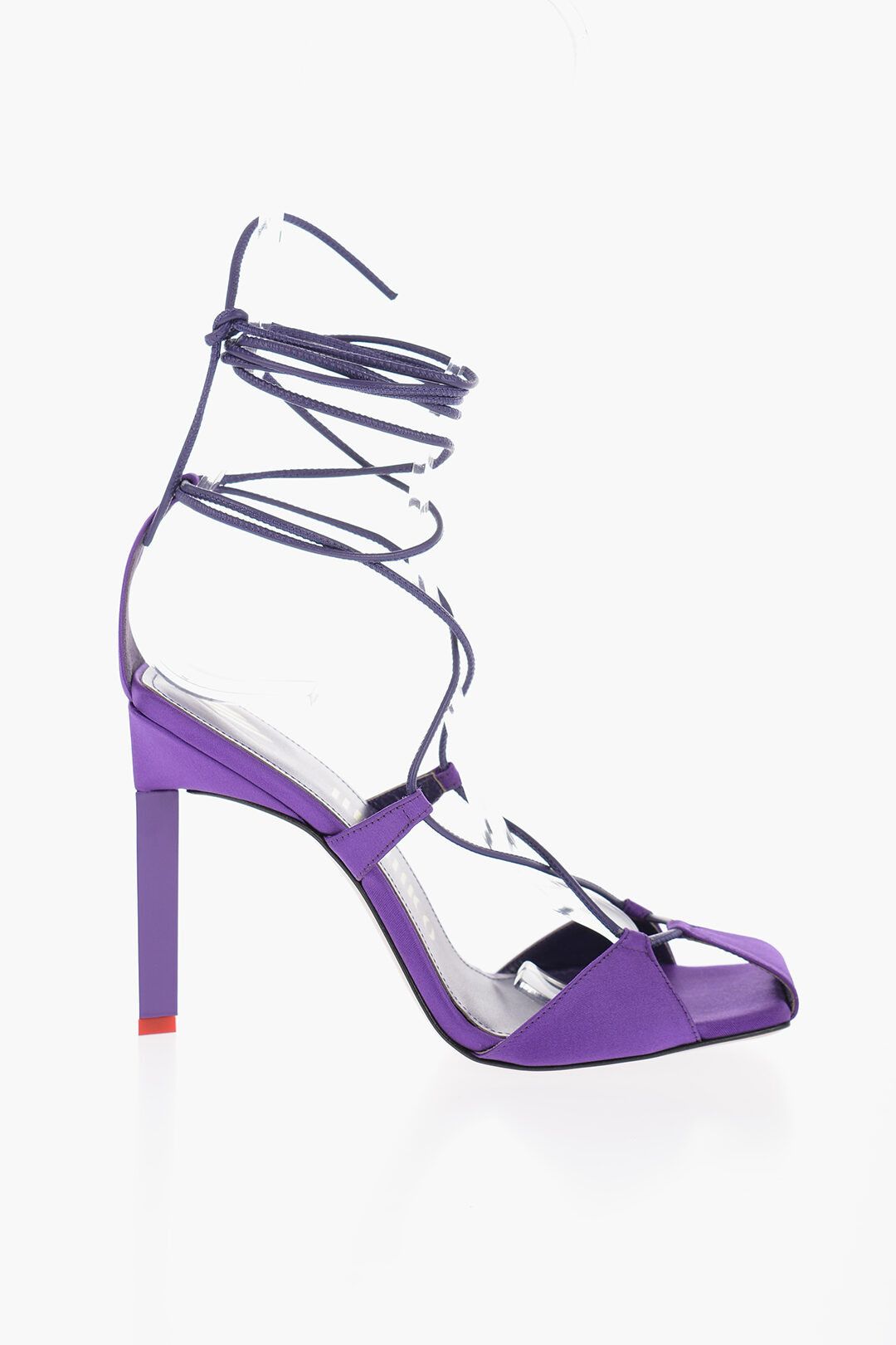 og1mm0724 Satin Adele Lace-up Sandals in Purple