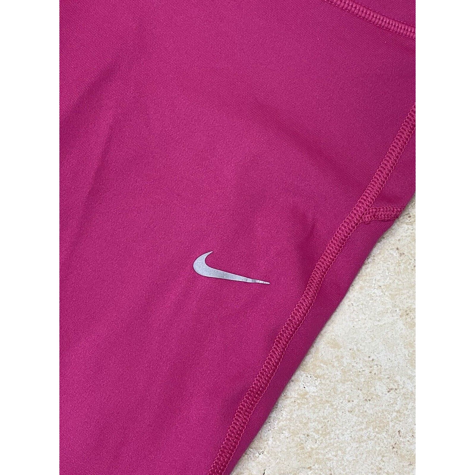 Nike Nike Dri-Fit M Pink Capri Cropped Running Leggings Barbie Size 29" - 2 Thumbnail