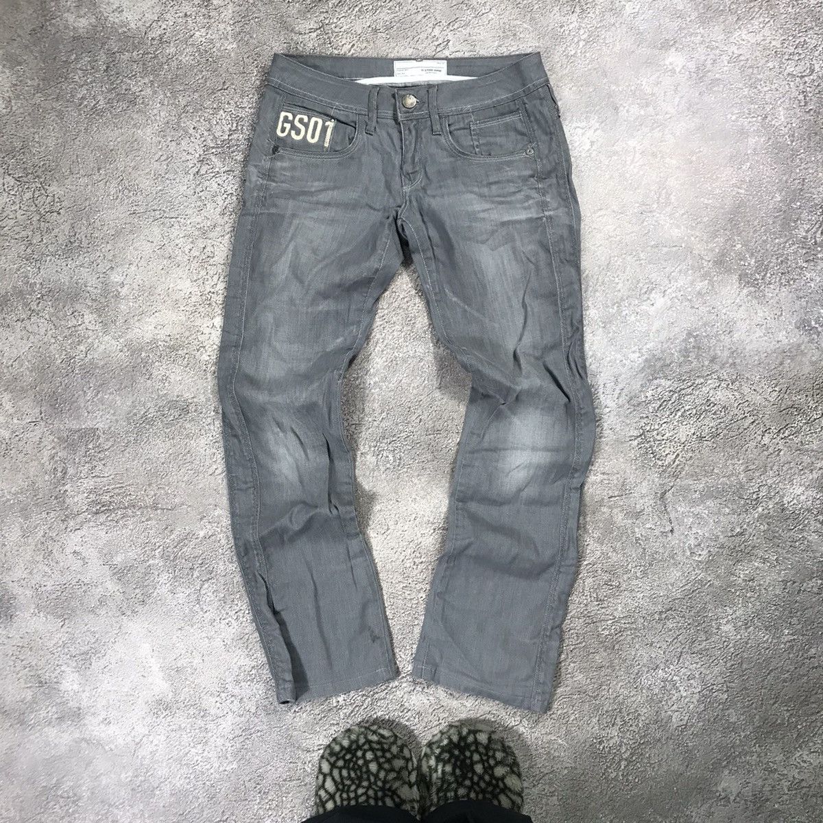 Vintage Vintage G Star Distressed Low Rise Flared Jeans Skate Y2K 29 Size US 29 - 2 Thumbnail