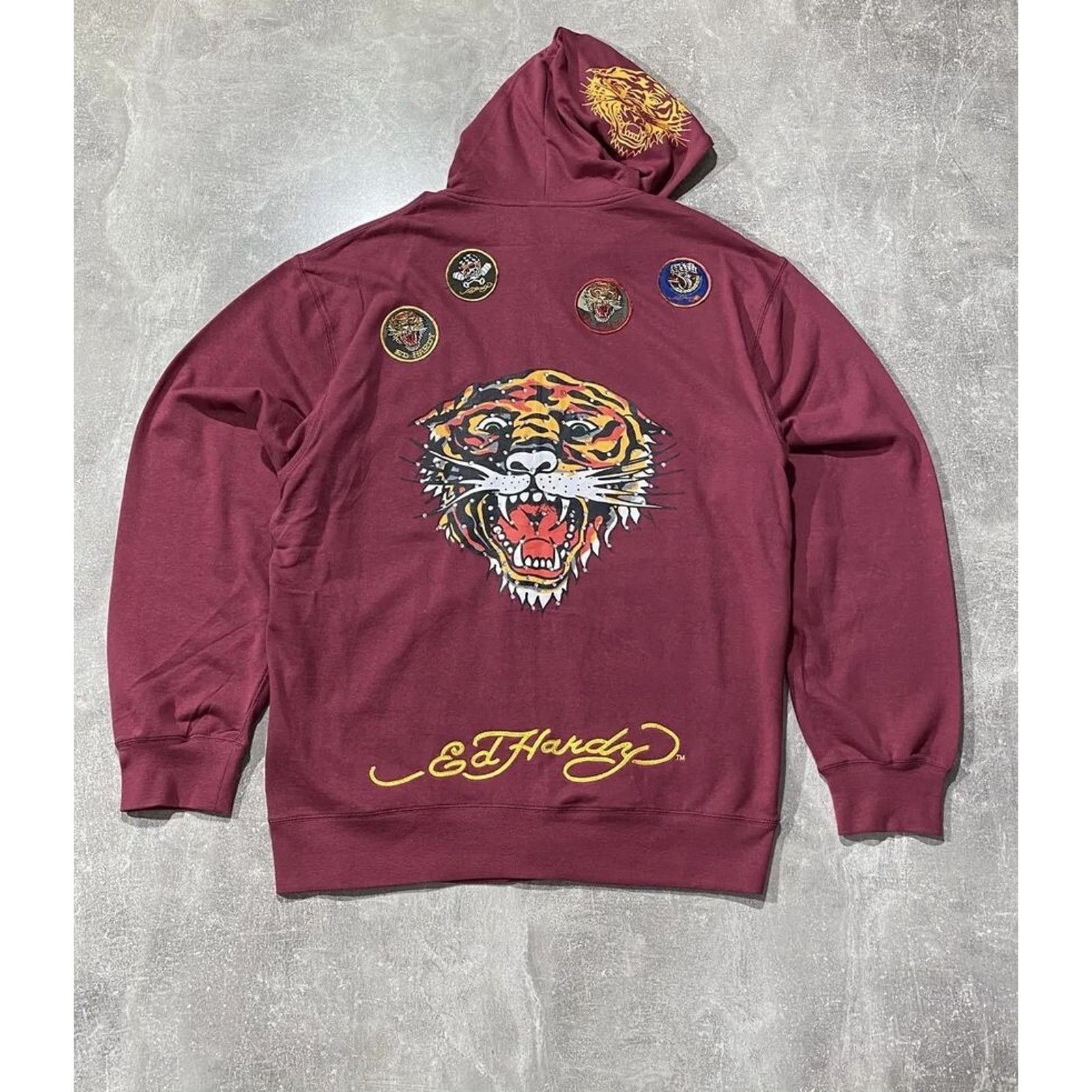 Vintage Vintage 00s Ed Hardy Tiger Tattoo Zip Hoodie Size US XXL / EU 58 / 5 - 1 Thumbnail