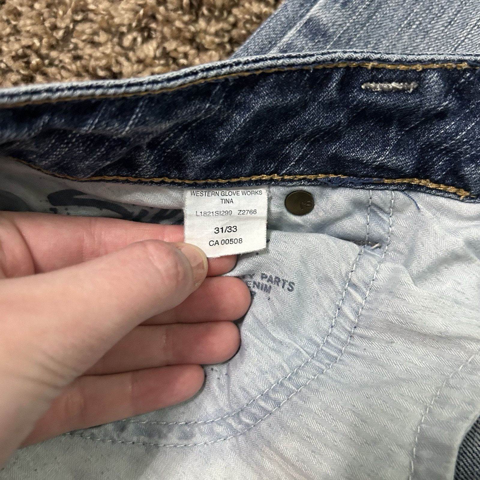 Silver Jeans Co. Silver Jeans Tina Western Glove Works Blue Jeans Size 31x33 Size 31" - 7 Thumbnail