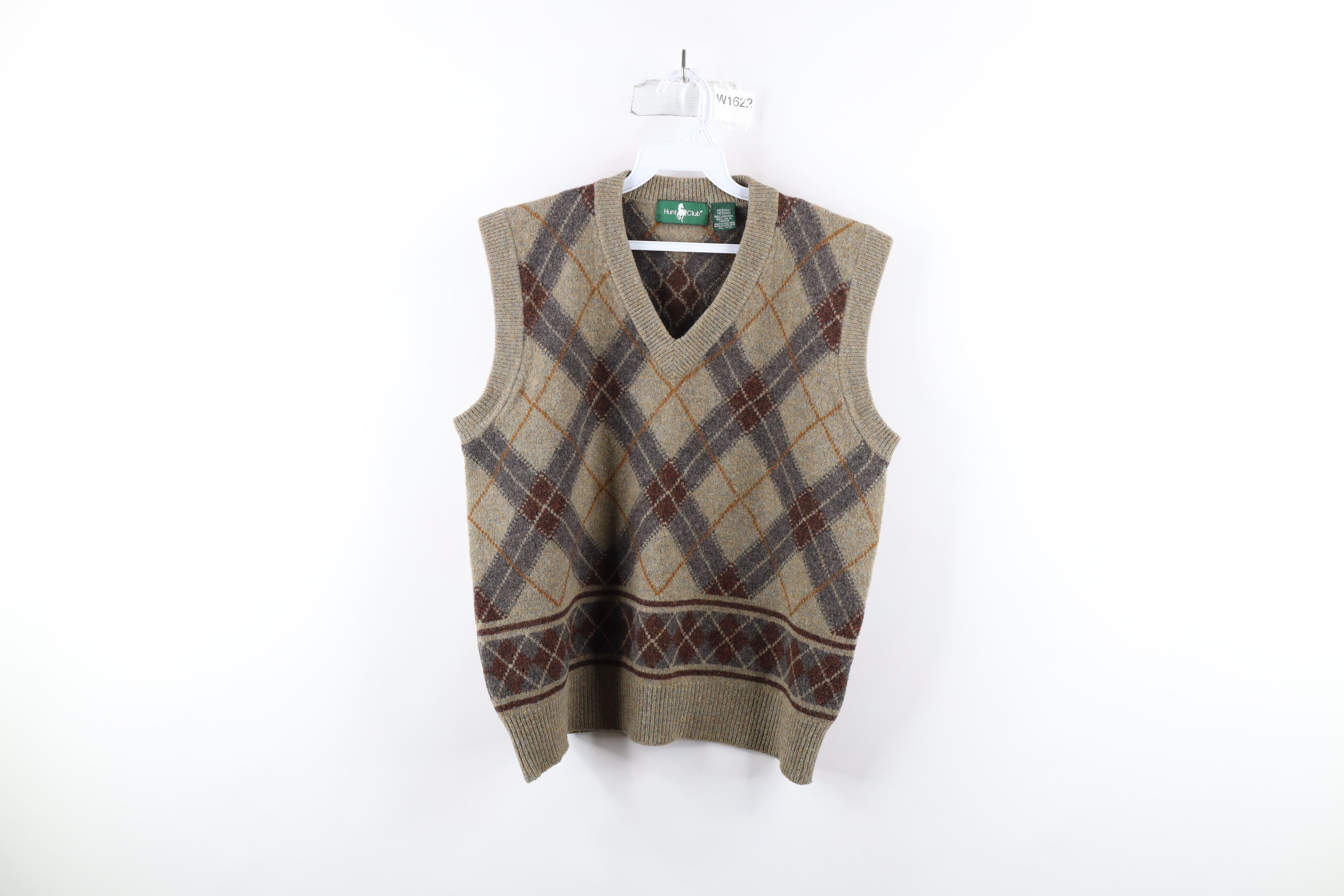 Vintage Vintage 90s Streetwear Diamond Lambswool Knit Sweater Vest Size ONE SIZE - 1 Thumbnail