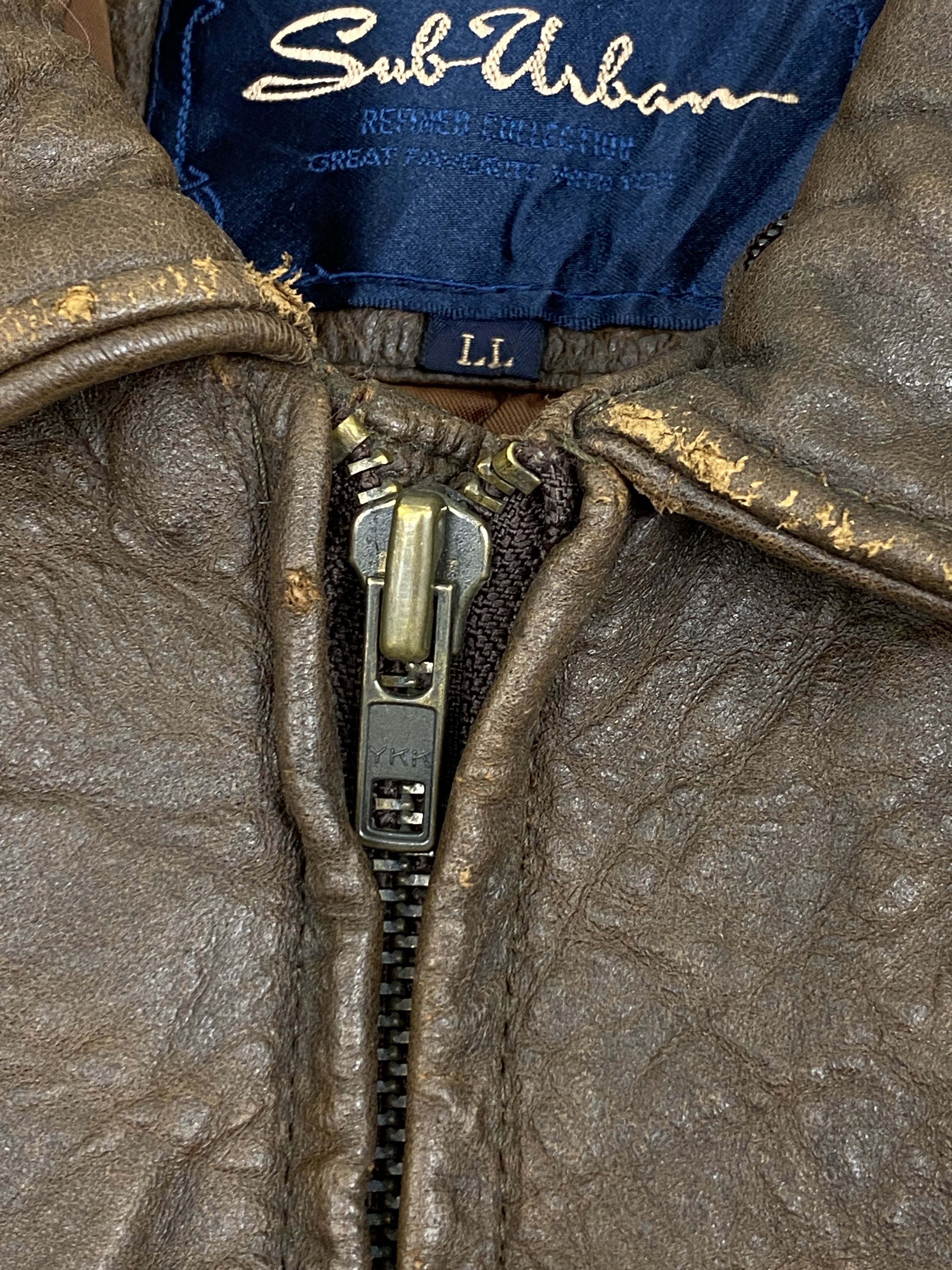 Genuine Leather Vintage Sub-Urban Japan Made Flight Leather Jacket J1996 Size US XL / EU 56 / 4 - 9 Thumbnail
