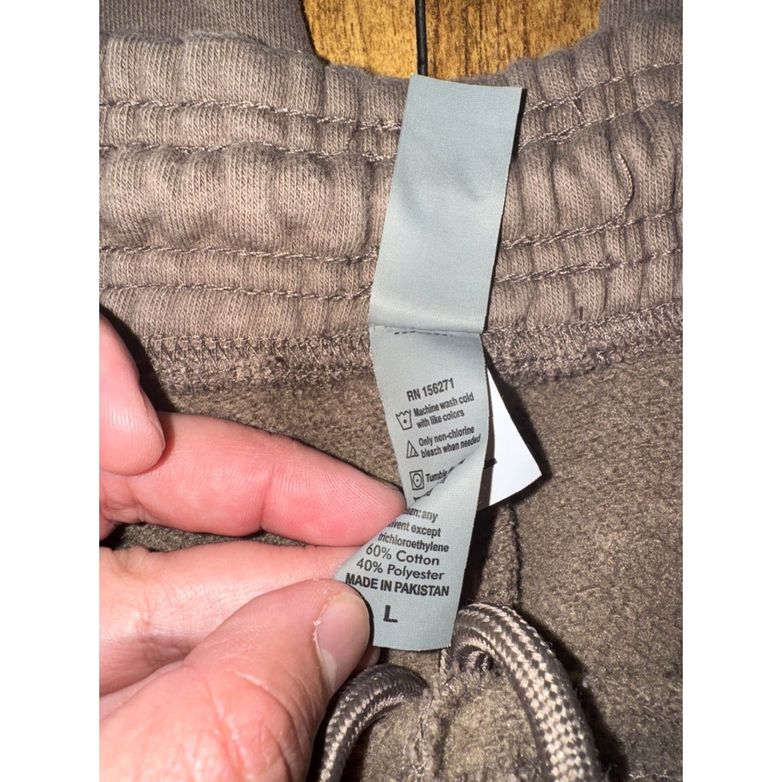 J Brand Hood Raised Sweatpants Pants Adult Men L Taupe Heavyweight Jogger 30 in Inseam Colorful Regular Cotton Size US 33 - 6 Thumbnail