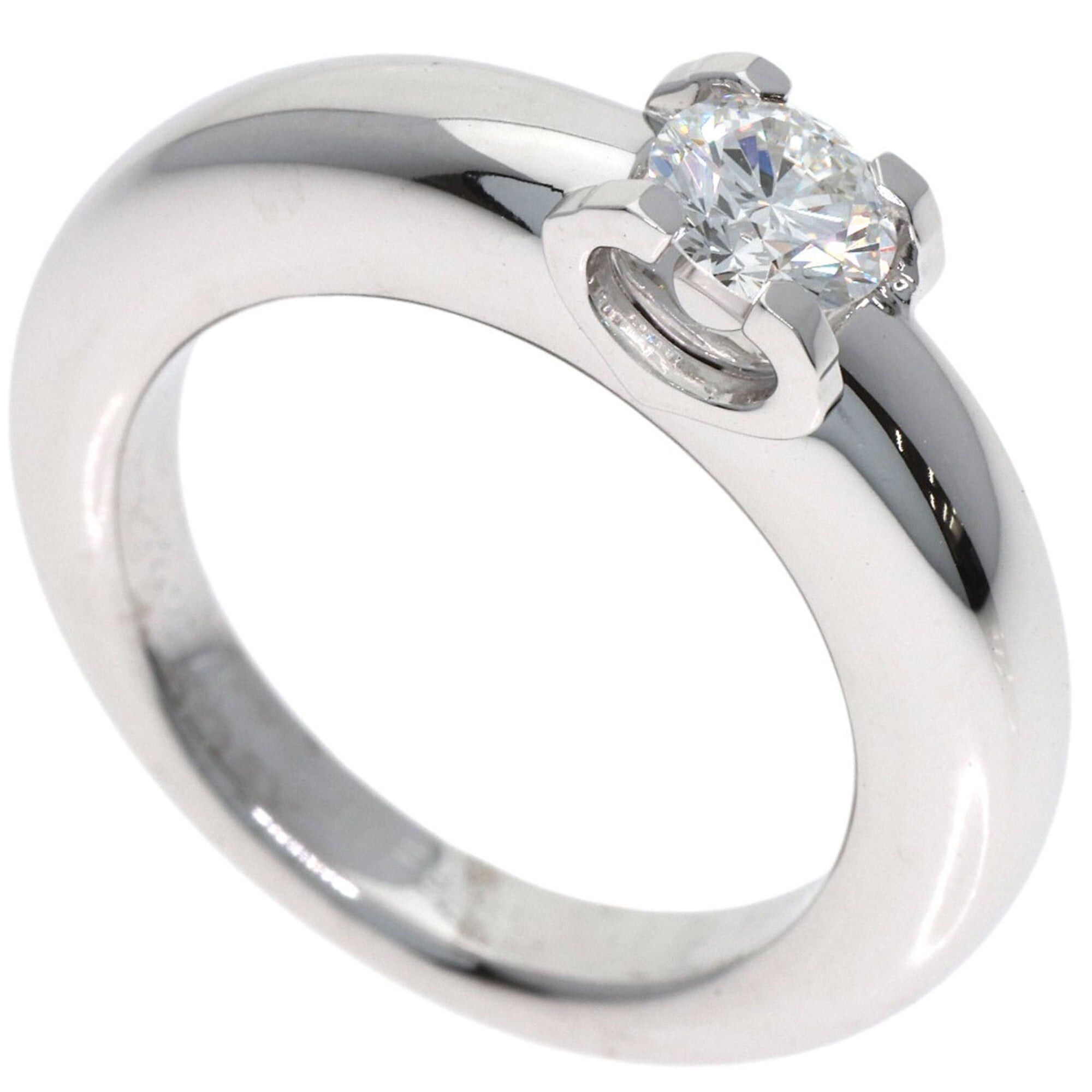 Cartier Cartier C de Solitaire #48 Ring, 18K White Gold, Women's, CARTIER Size ONE SIZE - 1 Thumbnail
