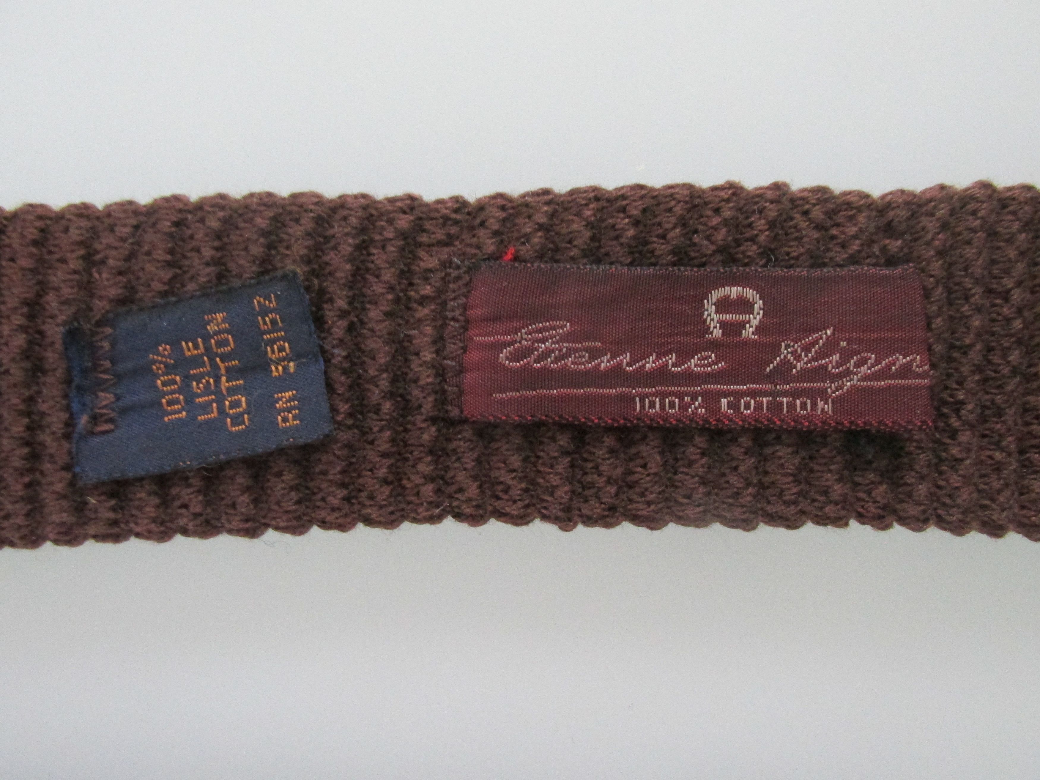 Etienne Aigner Etienne Aigner Flat/Square Bottom Vintage Men's Knit Tie Size ONE SIZE - 7 Thumbnail