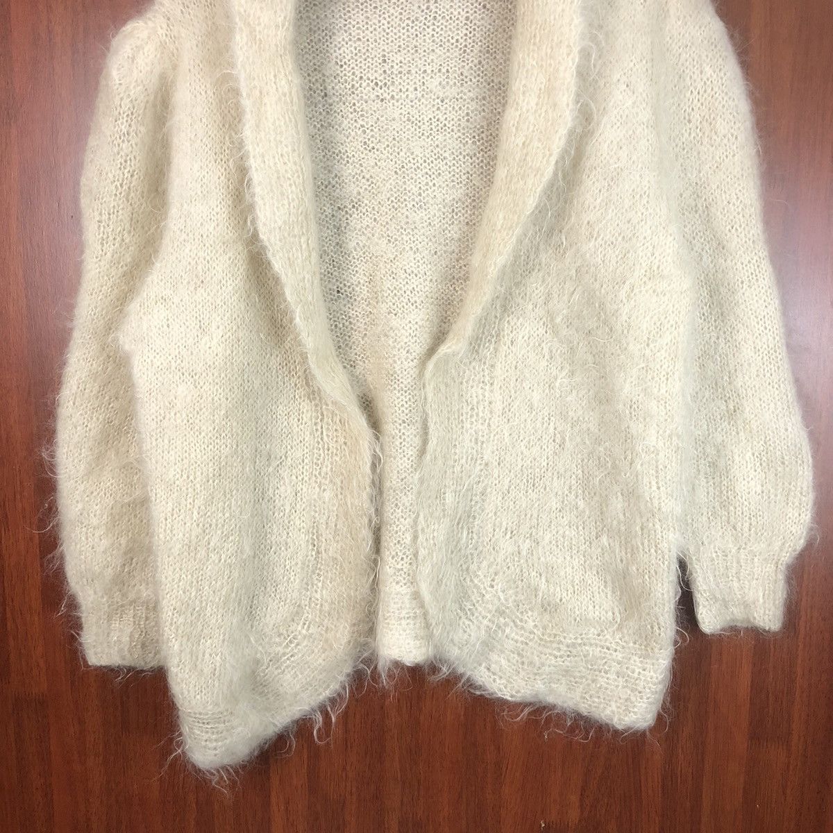 Homespun Knitwear Japan vintage mohair knitwear White cream Cardigan #7494 Size US XL / EU 56 / 4 - 3 Thumbnail