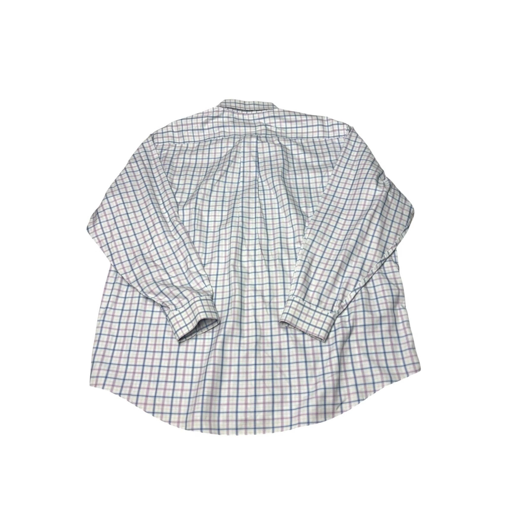 Brooks Brothers Brooks Brothers Shirt Mens XL Blue Non-Iron Supima Cotton Check Button Down Size US XL / EU 56 / 4 - 7 Thumbnail