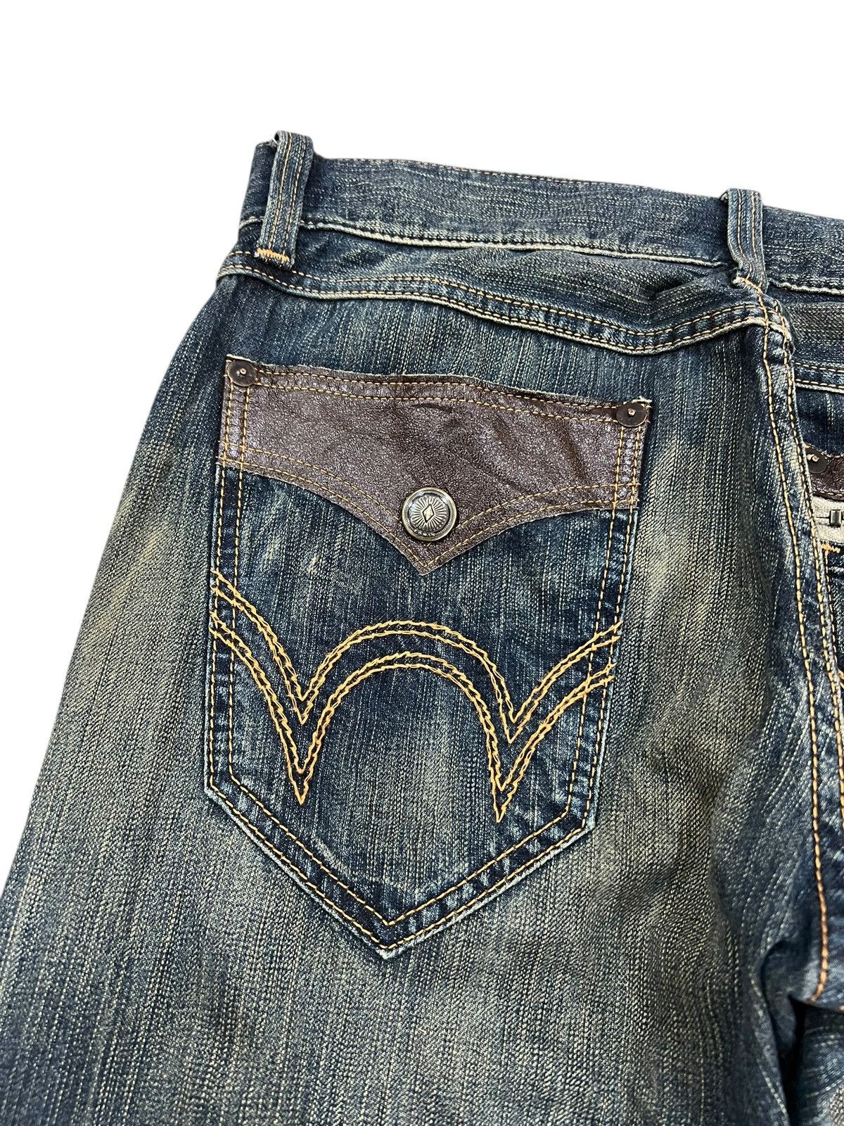 Edwin 💥Flare💥Vintage Edwin 503 Blue Trip Claw Denim Jean Size US 32 / EU 48 - 21 Thumbnail