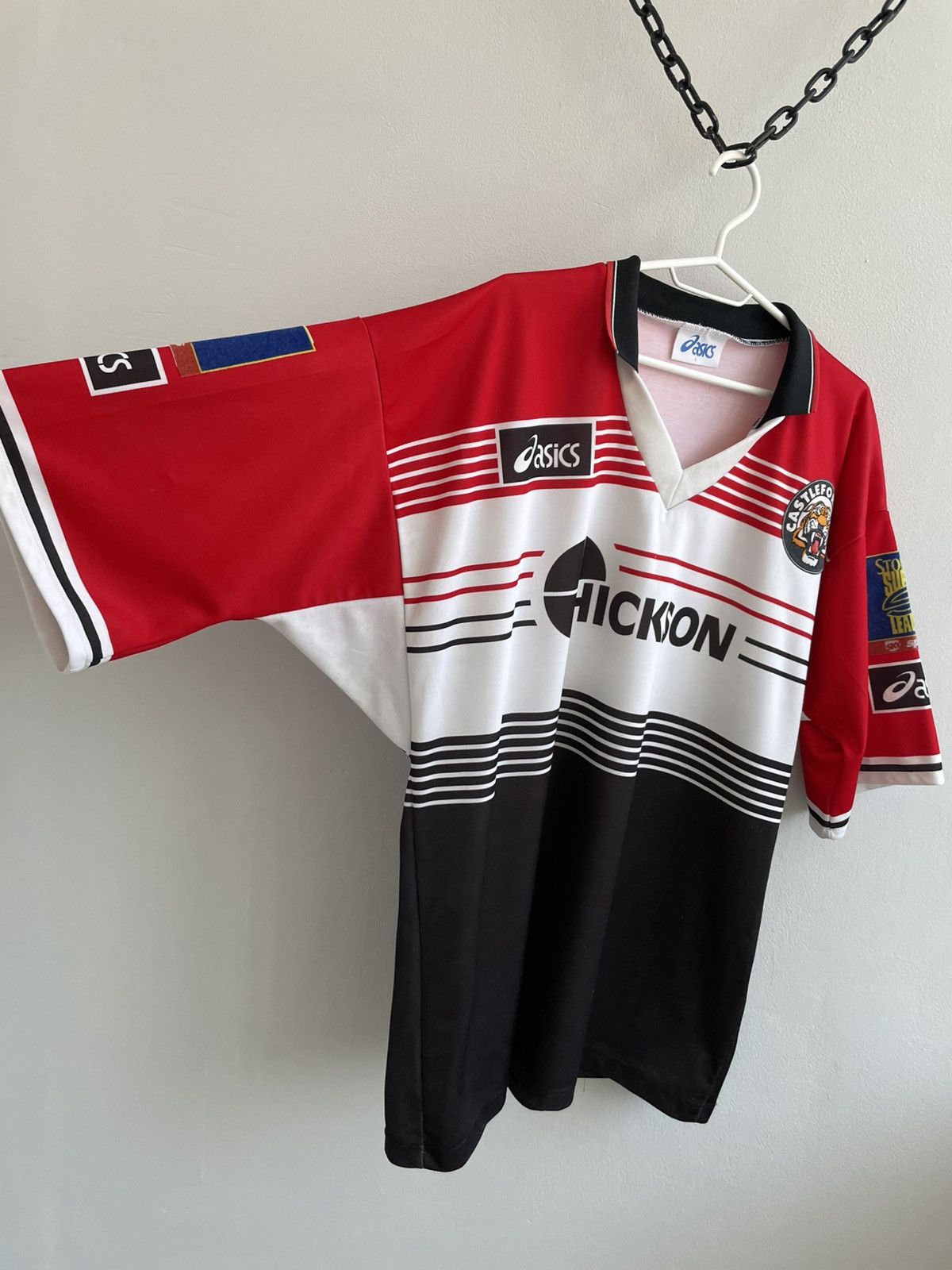 Asics Castleford Tigers 1995 1996 Premiership Rugby Jersey Shirt Size US L / EU 52-54 / 3 - 3 Thumbnail