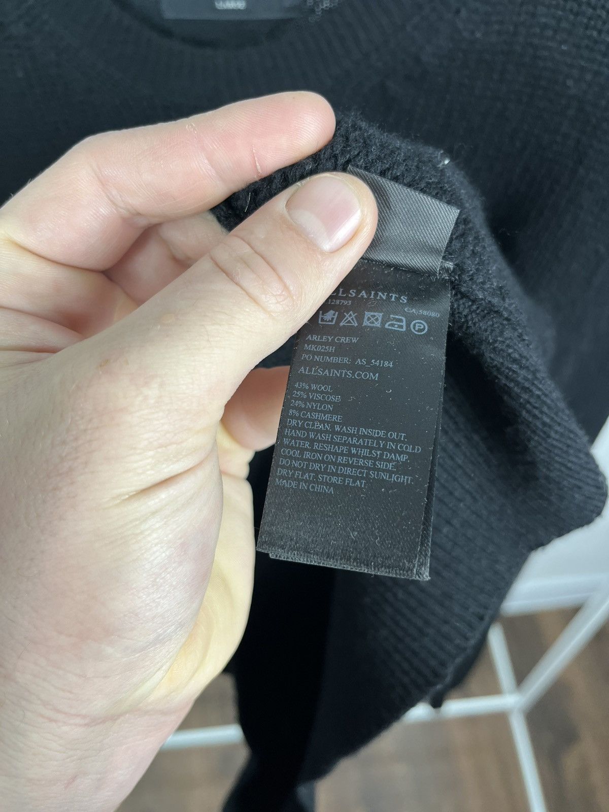 Allsaints AllSaints black wool blend Arley crew knit sweater L Size US L / EU 52-54 / 3 - 10 Thumbnail