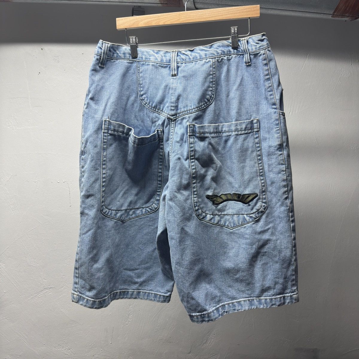 90s Jnco Embroidered Faded Denim Shorts Jorts Skater Grunge
