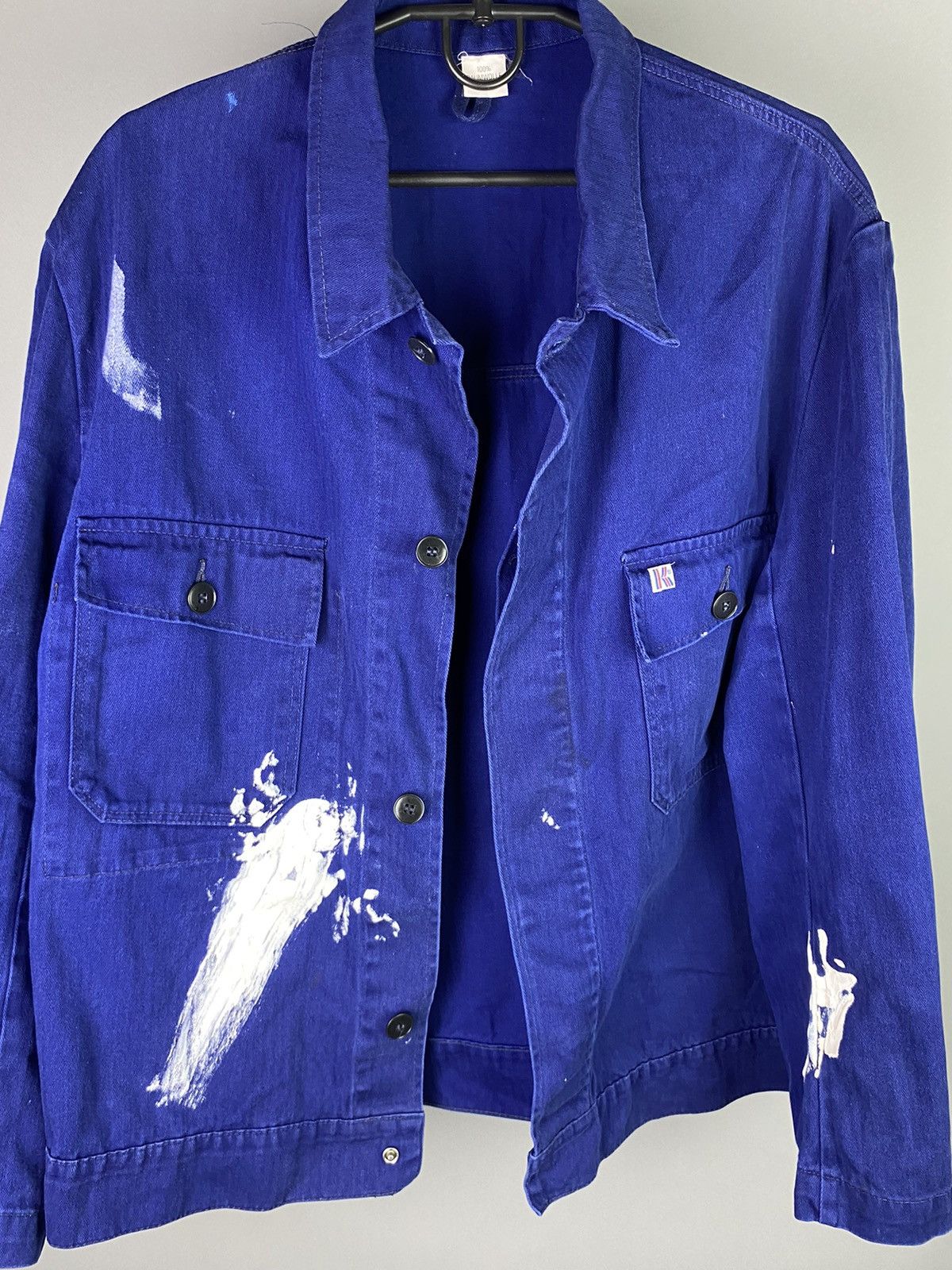 Le Laboureur × Vintage Vintage Workwear Blue Chore Jacket with Paint Marks Size US XL / EU 56 / 4 - 11 Thumbnail