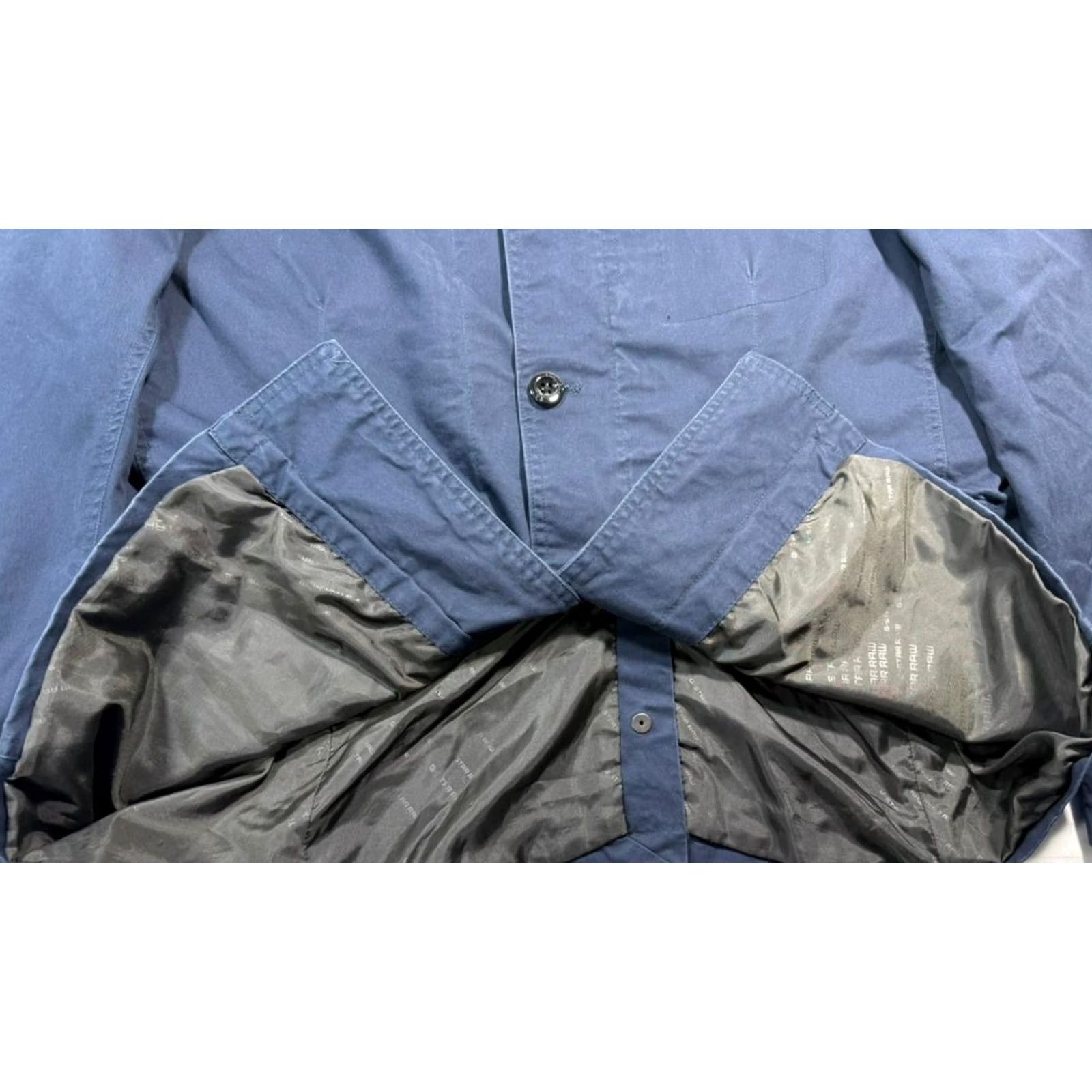 G-Star G-Star Raw Men’s Blue Button Front Jacket Coat XL Regular Denim Cotton Lining Cotton Vintage No Jacket Men Bomber Style Spring Fall Winter Shirt? Size US XL / EU 56 / 4 - 4 Thumbnail