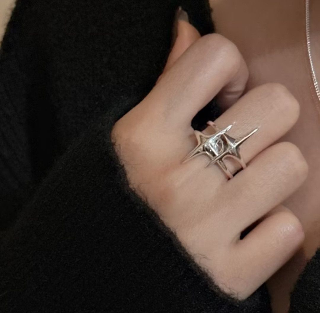 Japanese Brand Streetwear harajuku double star adjustable ring Size ONE SIZE - 2 Thumbnail