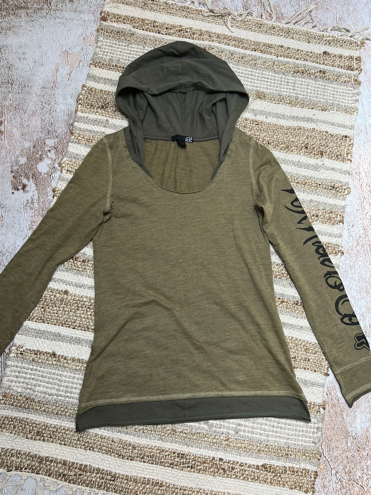 Fox Racing × Vintage Fox vintage khaki hoodie Size US S / EU 44-46 / 1 - 3 Thumbnail