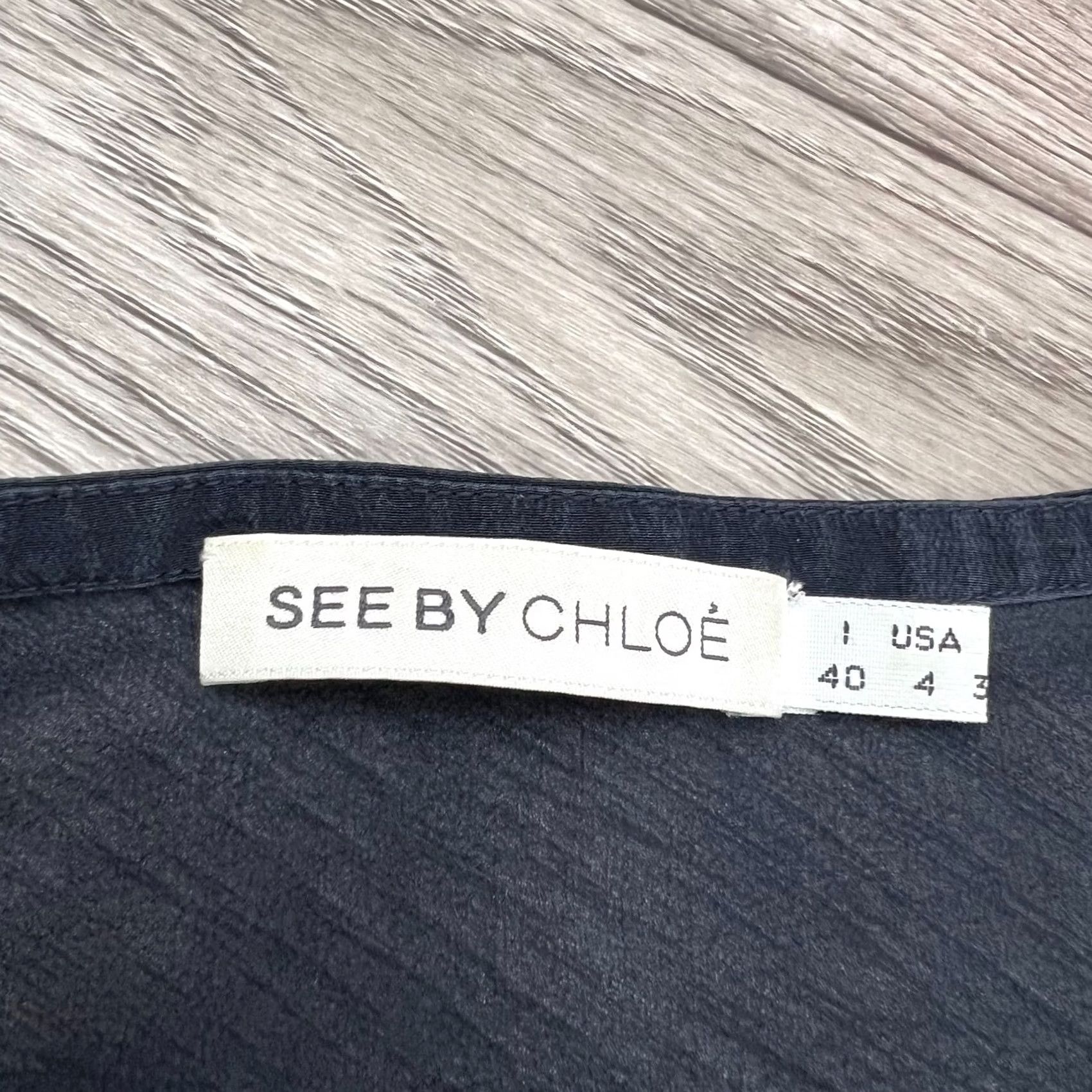 Vintage See by Chloé Silk Blouse Top Women's US 4 UK 8 Blue Silk Blouse Size M / US 6-8 / IT 42-44 - 5 Thumbnail