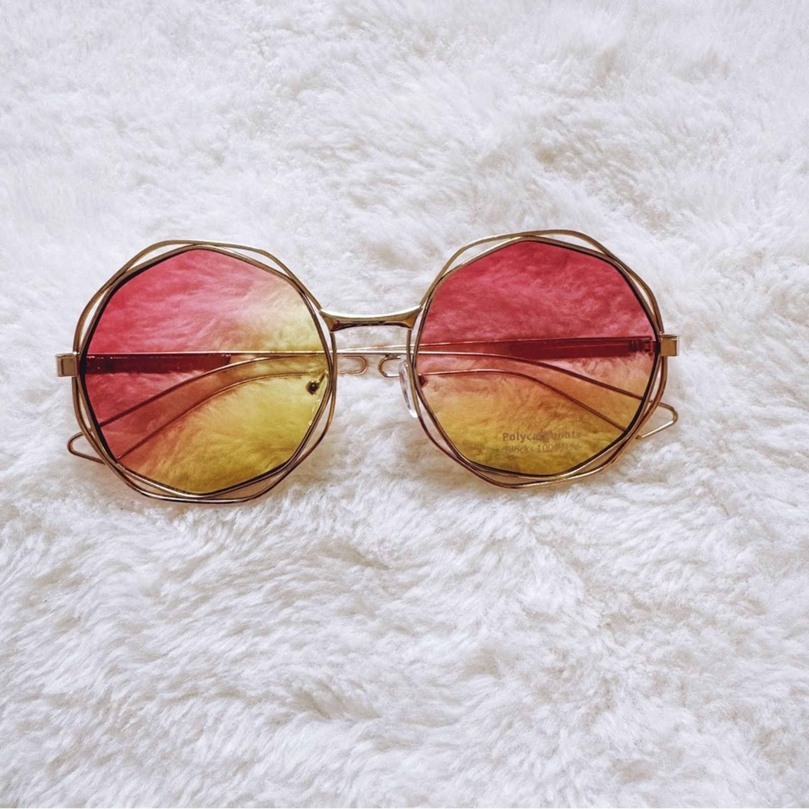 Other Seraphina Pink & Yellow Geometric Sunglasses Size ONE SIZE - 11 Thumbnail